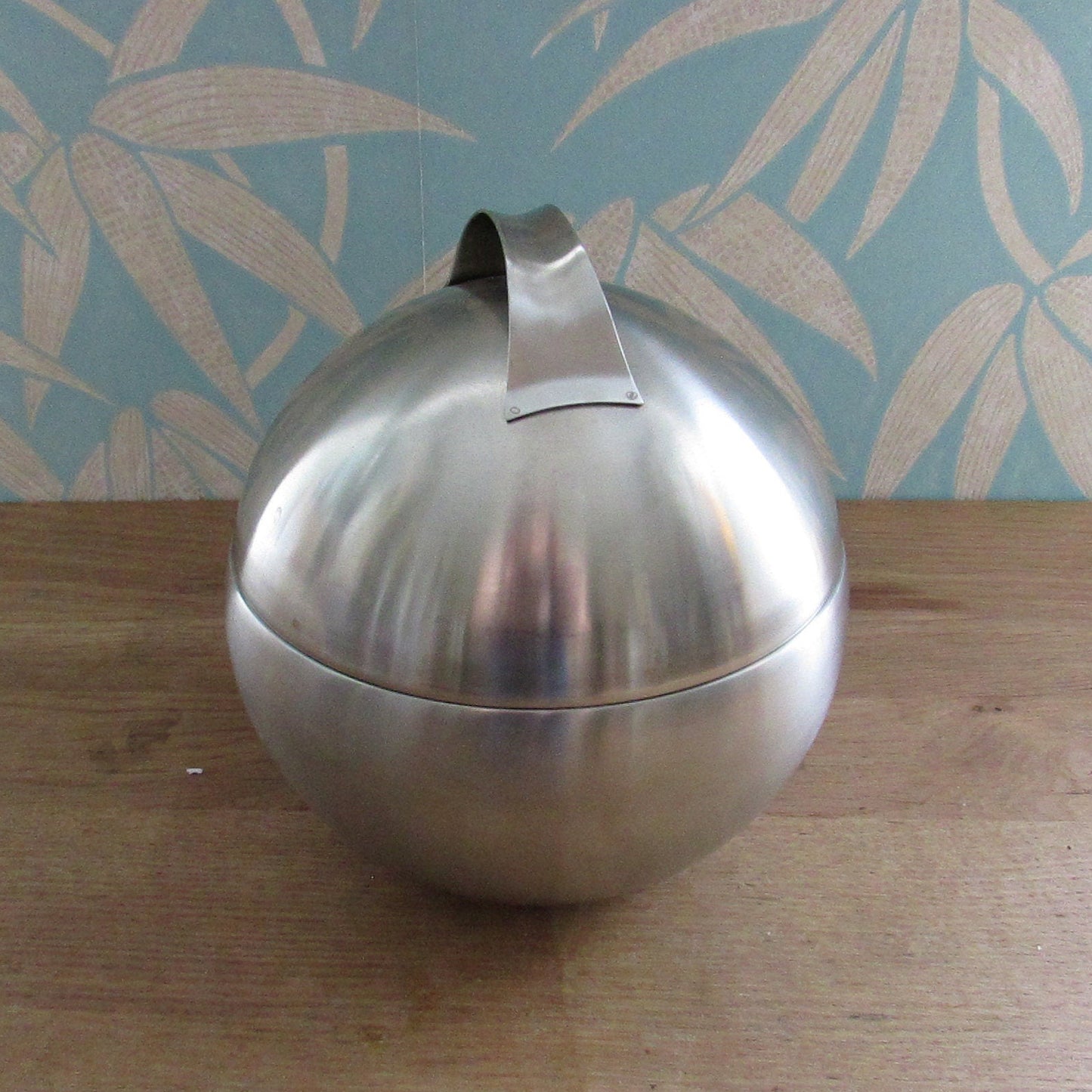Mid-century modernist stainless steel orb/ball ice bucket