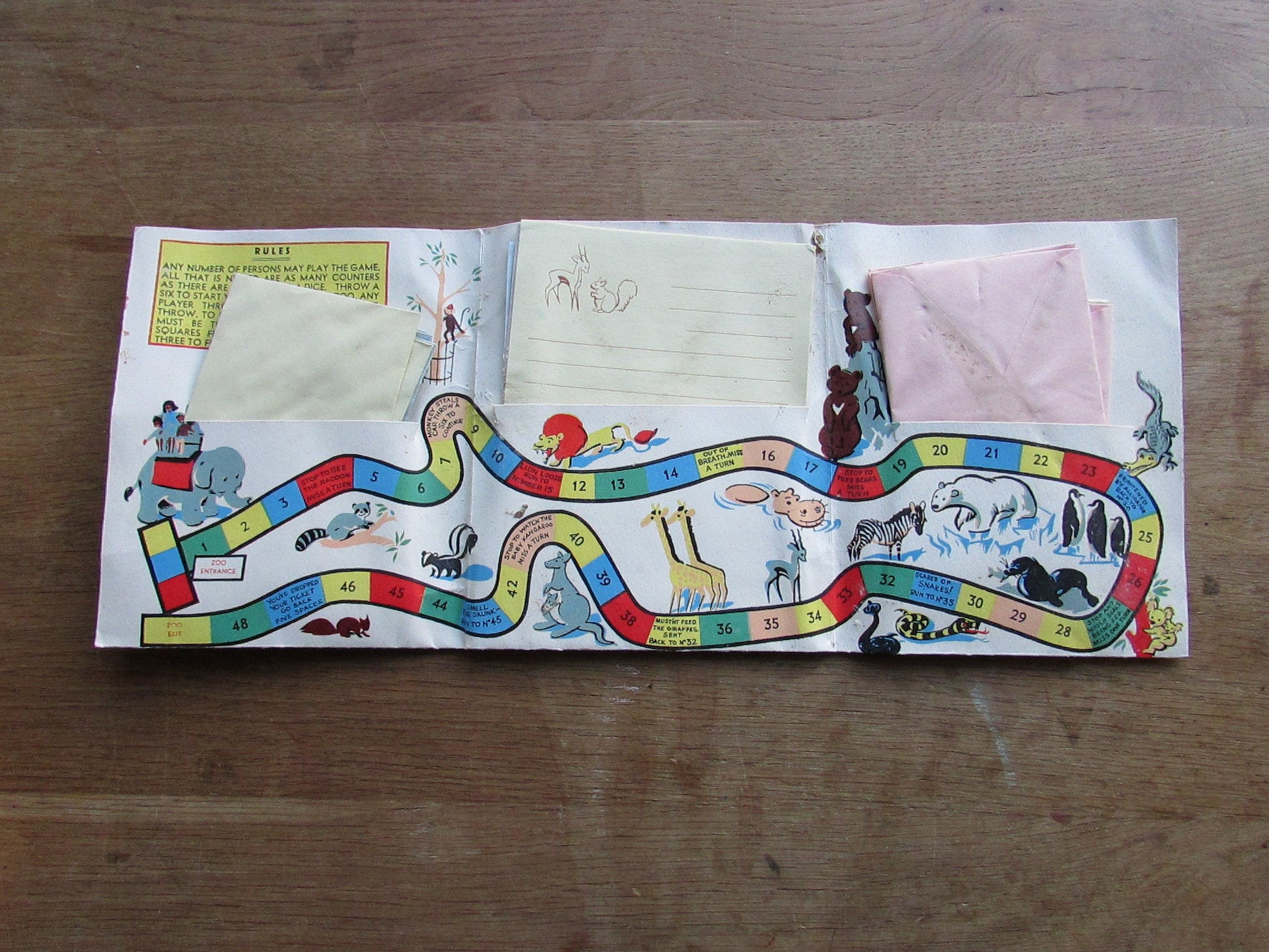 1950s Zoo Parade children's stationery set