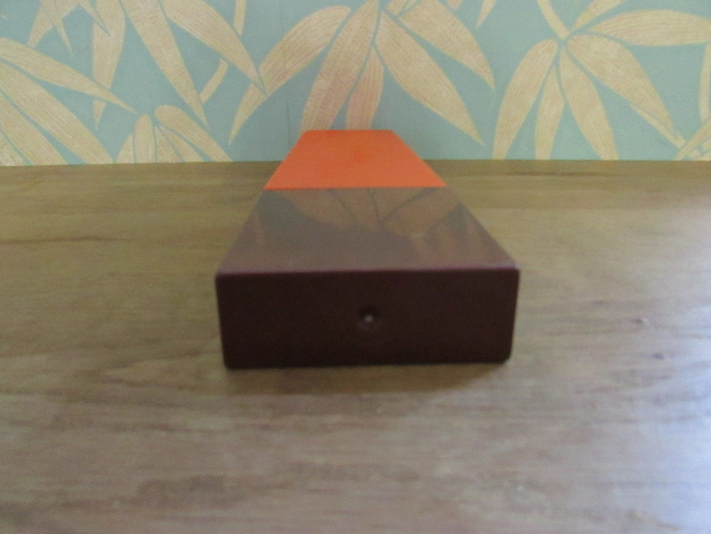 1970s plastic orange & brown knitting needles box/caddy