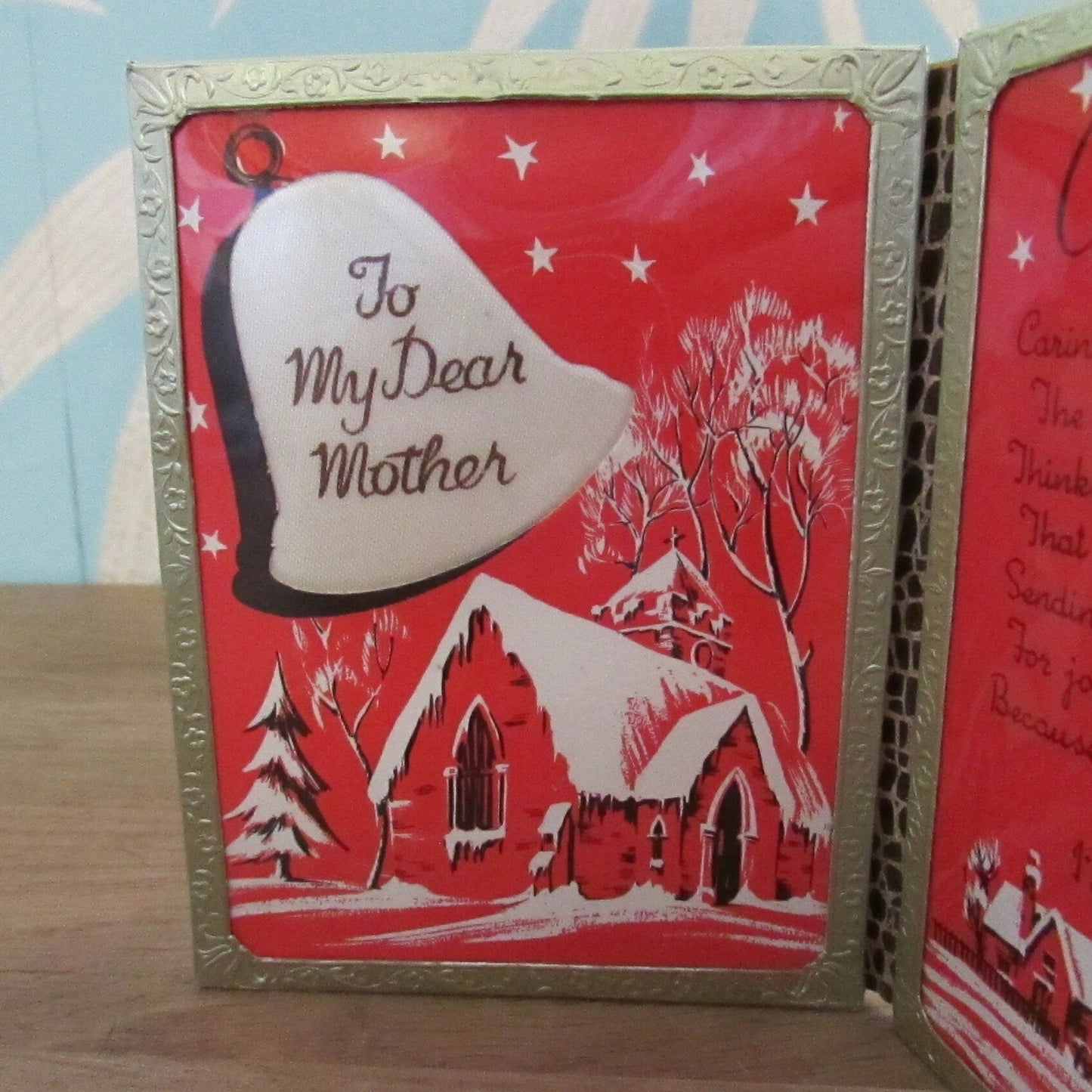 1950s 'To My Dear Mother' keepsake pocket book Christmas card