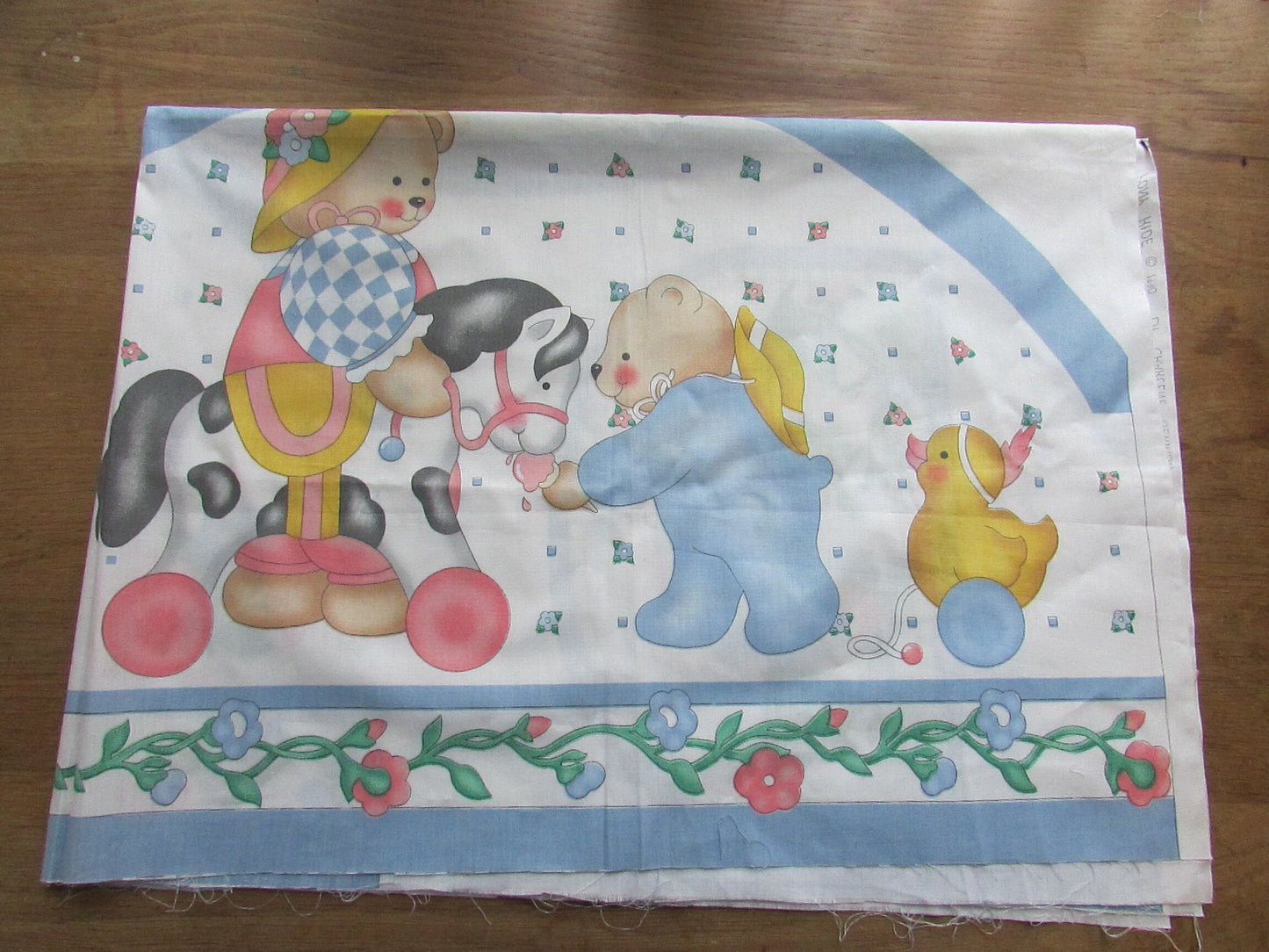 1990 "Pony Ride" by Charlene Gerrish fabric panel for Red Calliope