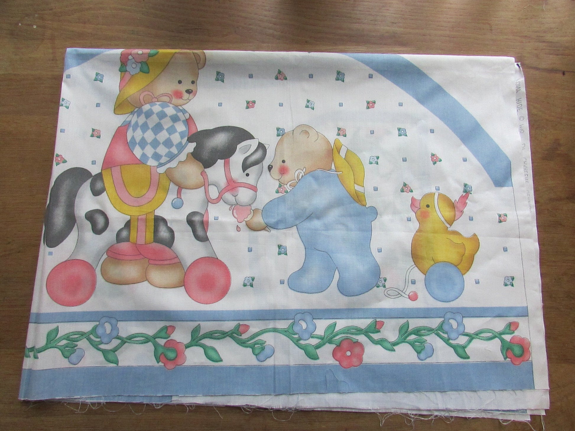 1990 "Pony Ride" by Charlene Gerrish fabric panel for Red Calliope