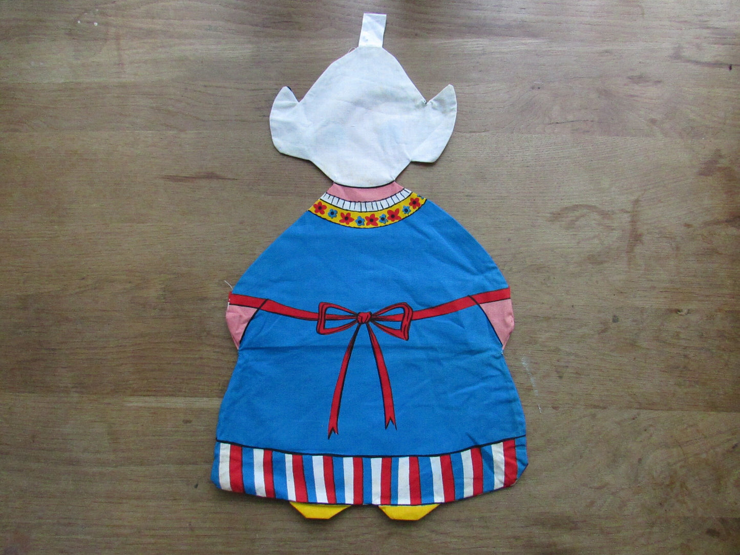 1970s kitsch hand-made Dutch boy & girl cloth peg bag duo