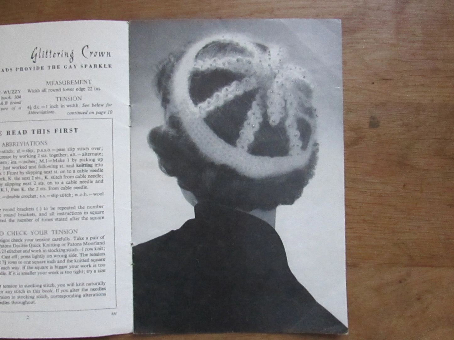 1950s P&B Wools 331 knitting/crochet pattern for four Fuzzy-Wuzzy hats