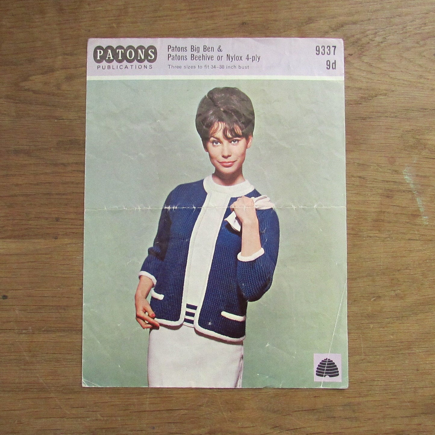 1960s Patons 9337 knitting pattern for jacket & sweater combination