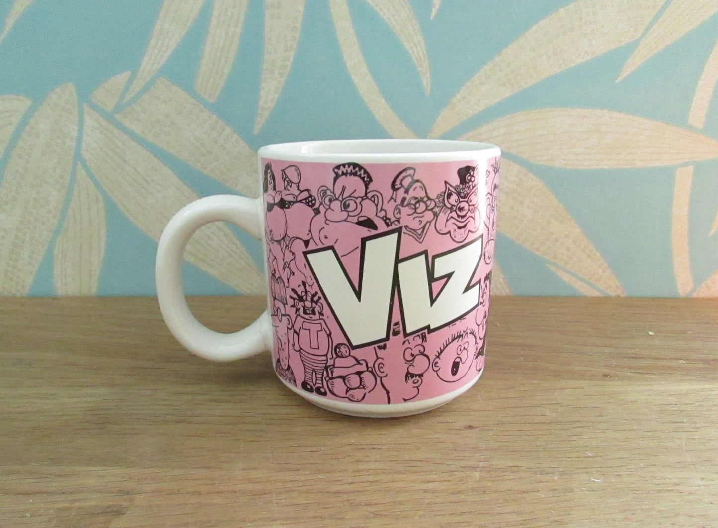 1991 House of Viz novelty pink cartoon mug