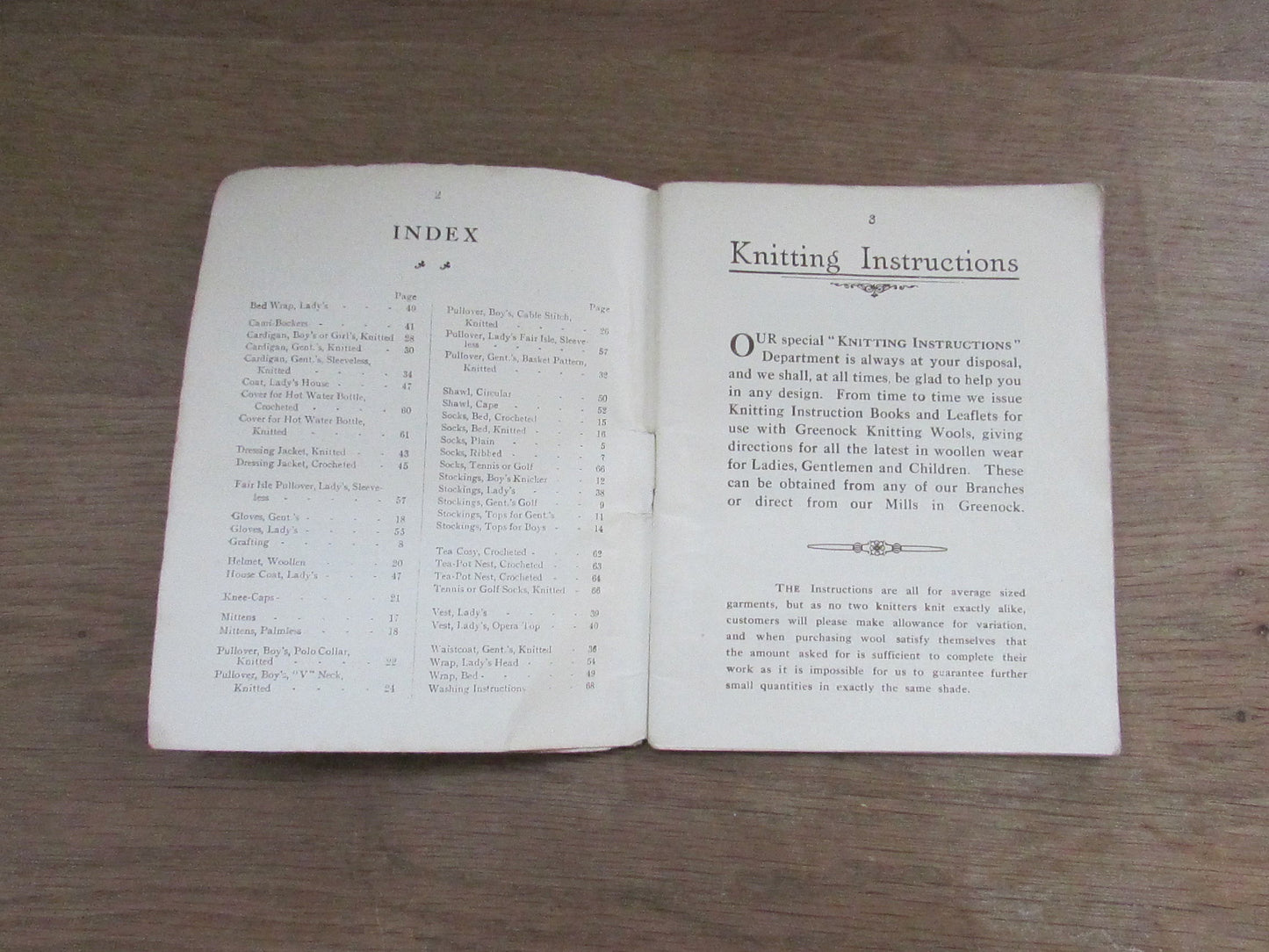 Greenock Handbook of Knitting and Crocheting, from Scotch Wool & Hosiery Stores (Softback, 1931)