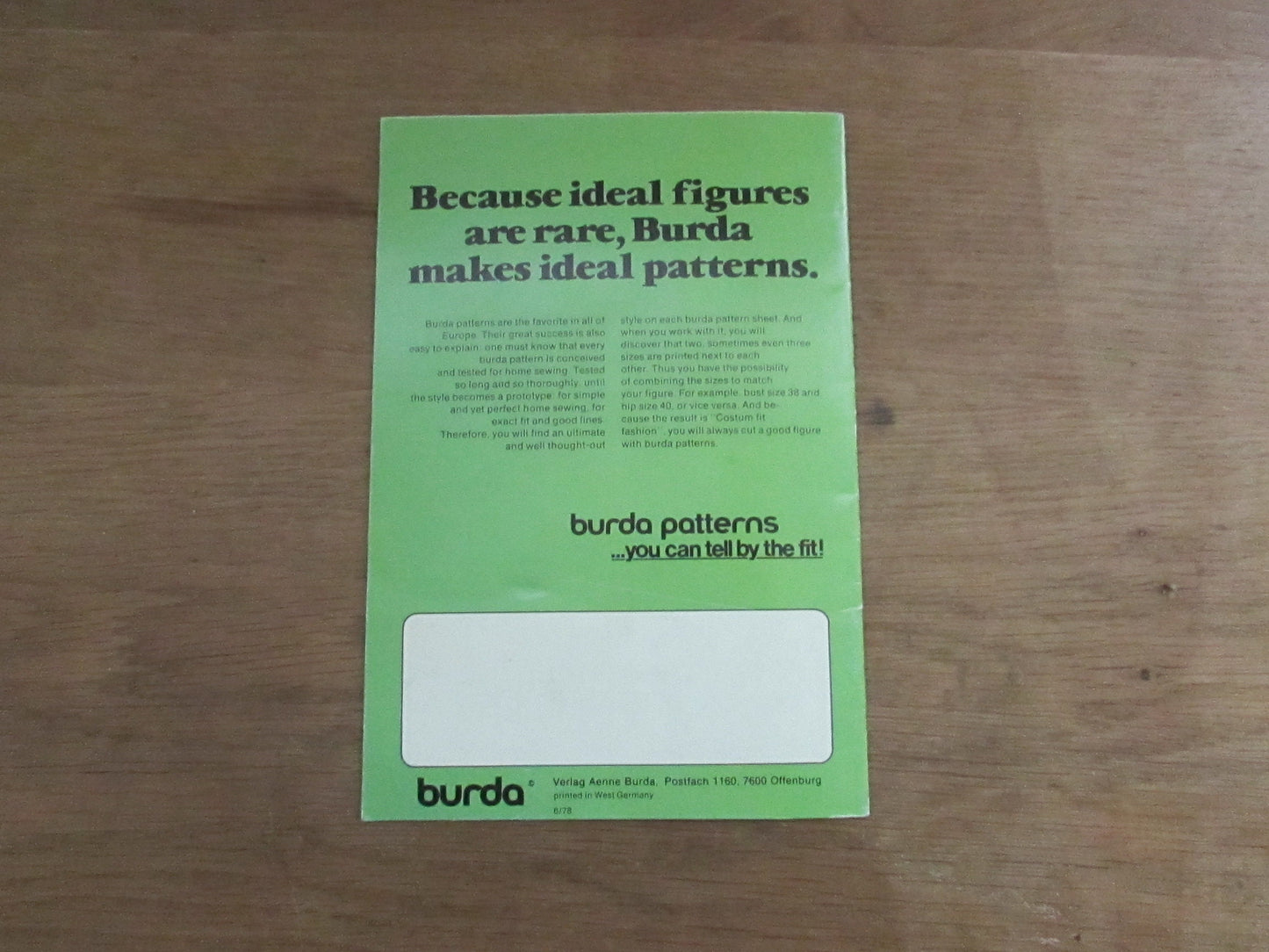 Burda Sew Your Way to Fashion: tips & instructions for perfect home sewing (Softback, 1978)