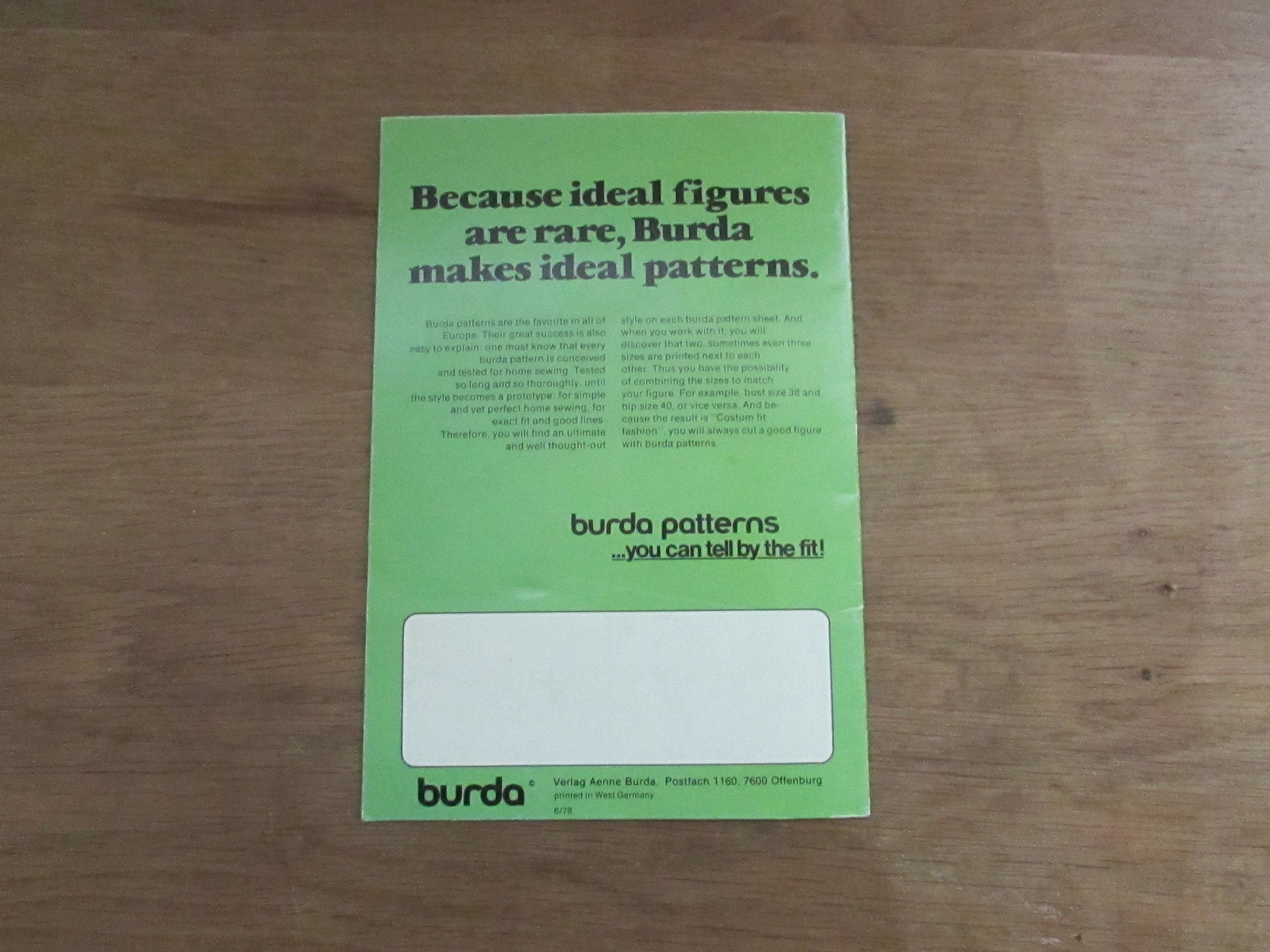 Burda Sew Your Way to Fashion: tips & instructions for perfect home sewing (Softback, 1978)