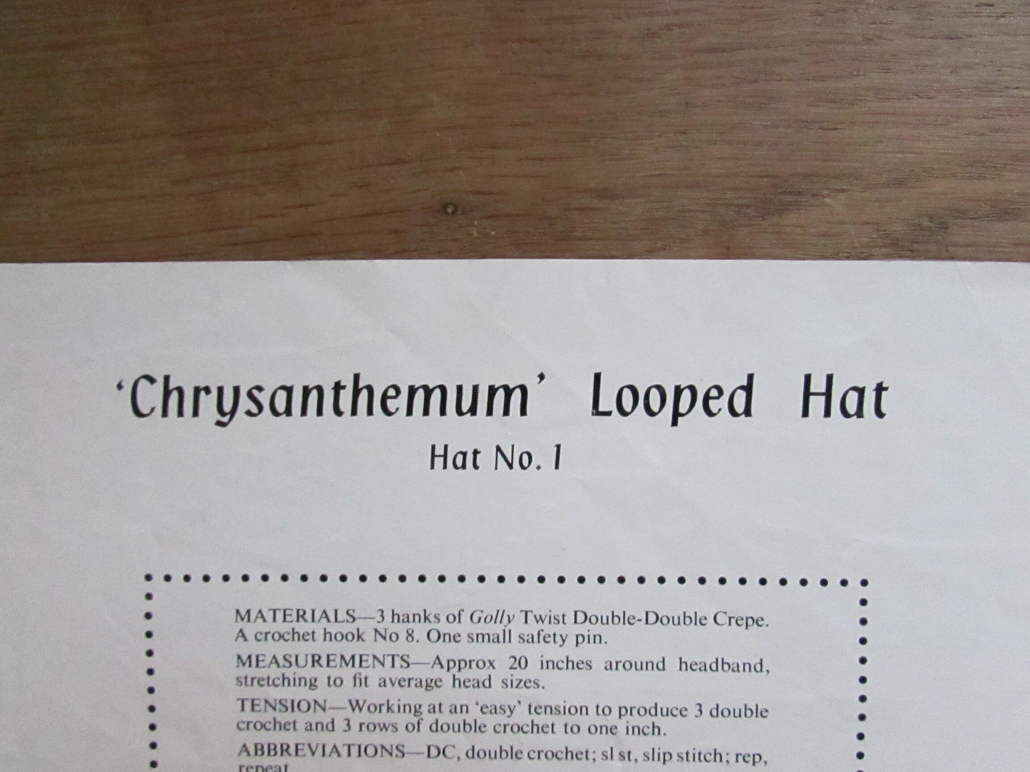 1950s Designed by Kay for Golly Wools No.39 knitting pattern for four hat styles