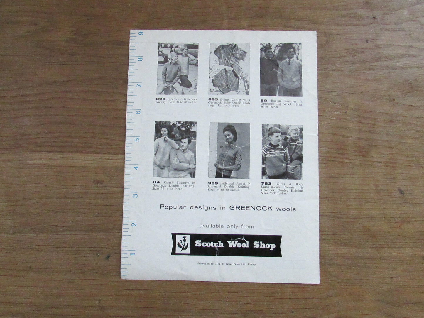 1965 Greenock Airway 899 knitting pattern for hats in various sizes
