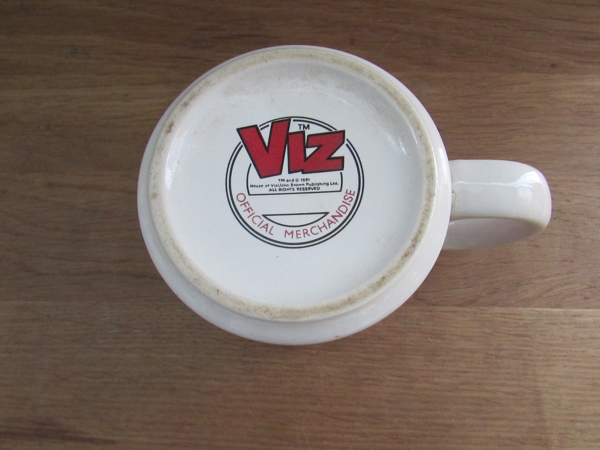 1991 House of Viz novelty pink cartoon mug