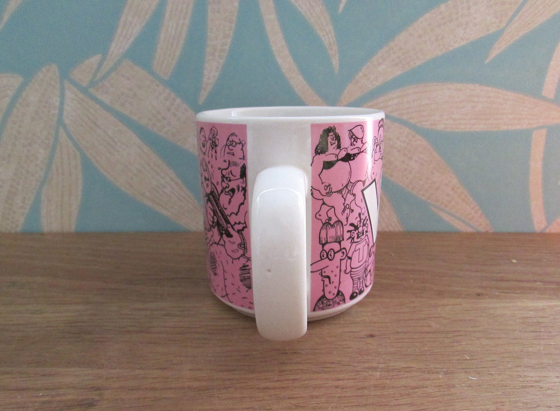 1991 House of Viz novelty pink cartoon mug