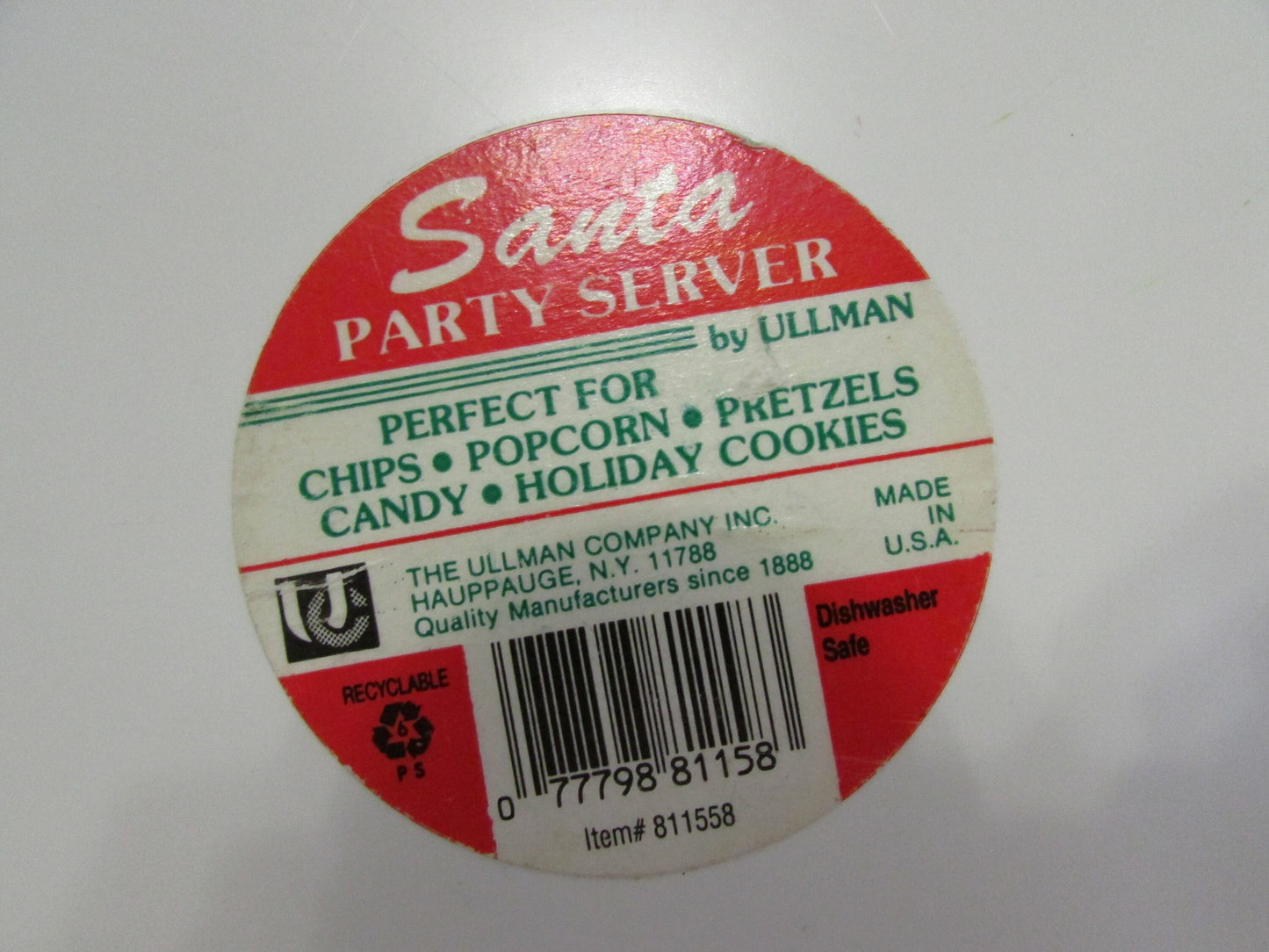 Circa. 1970s Ullman plastic Santa Party Server snack bowl