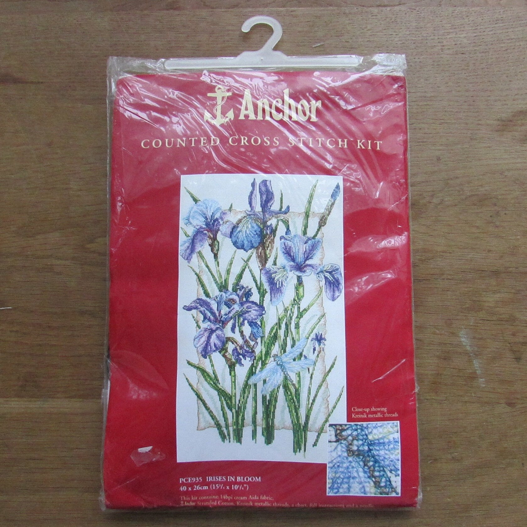 Vintage Anchor PCE9365 counted cross stitch kit "Irises in Bloom"