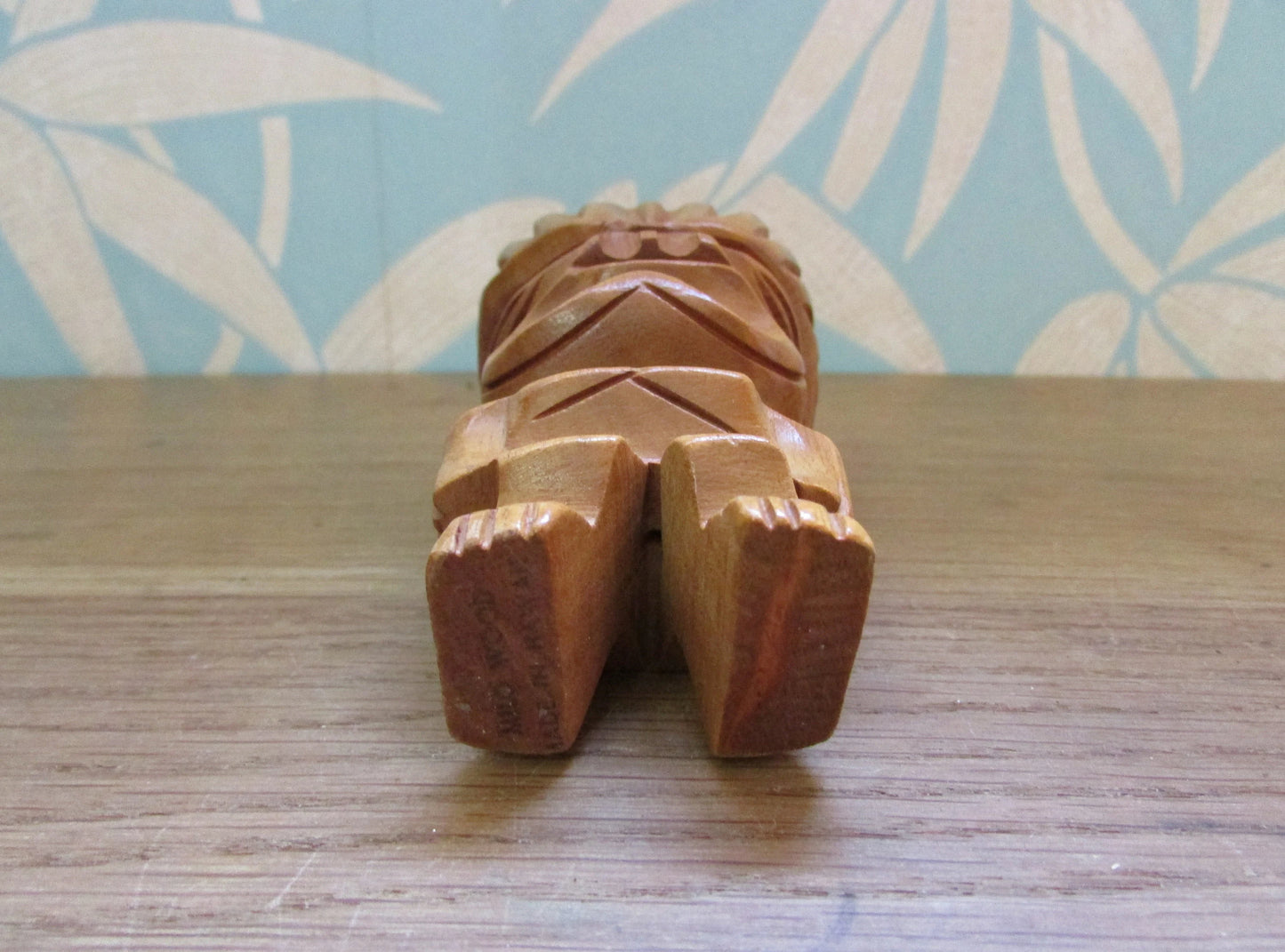 Vintage Waikiki Woods carved monkey pod tiki statuette