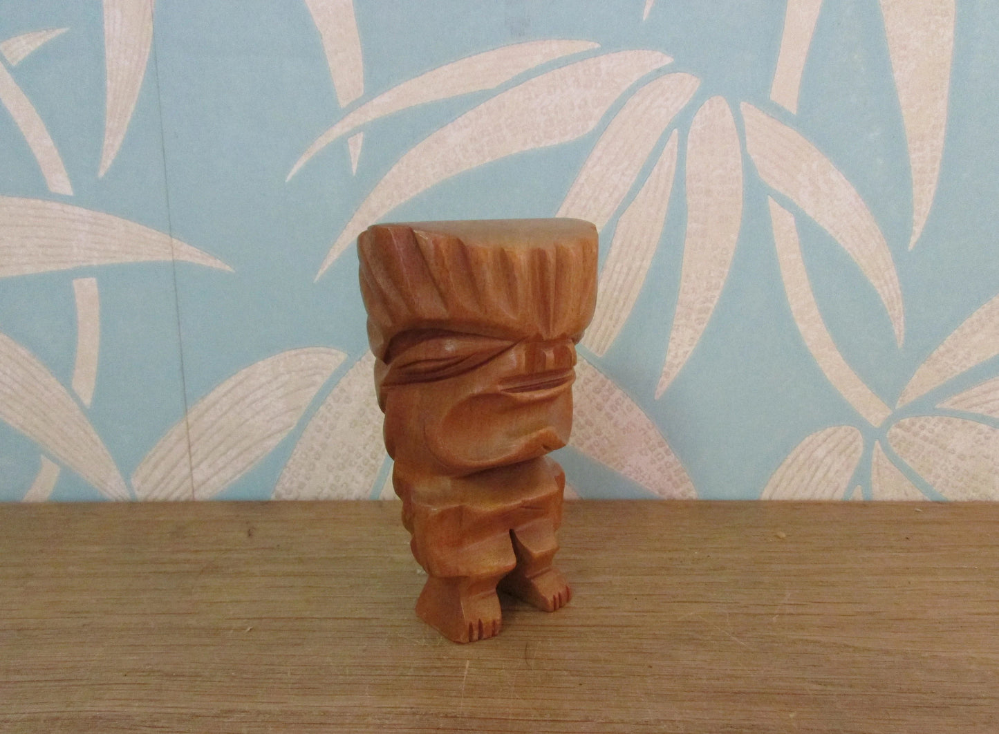 Vintage Waikiki Woods carved monkey pod tiki statuette