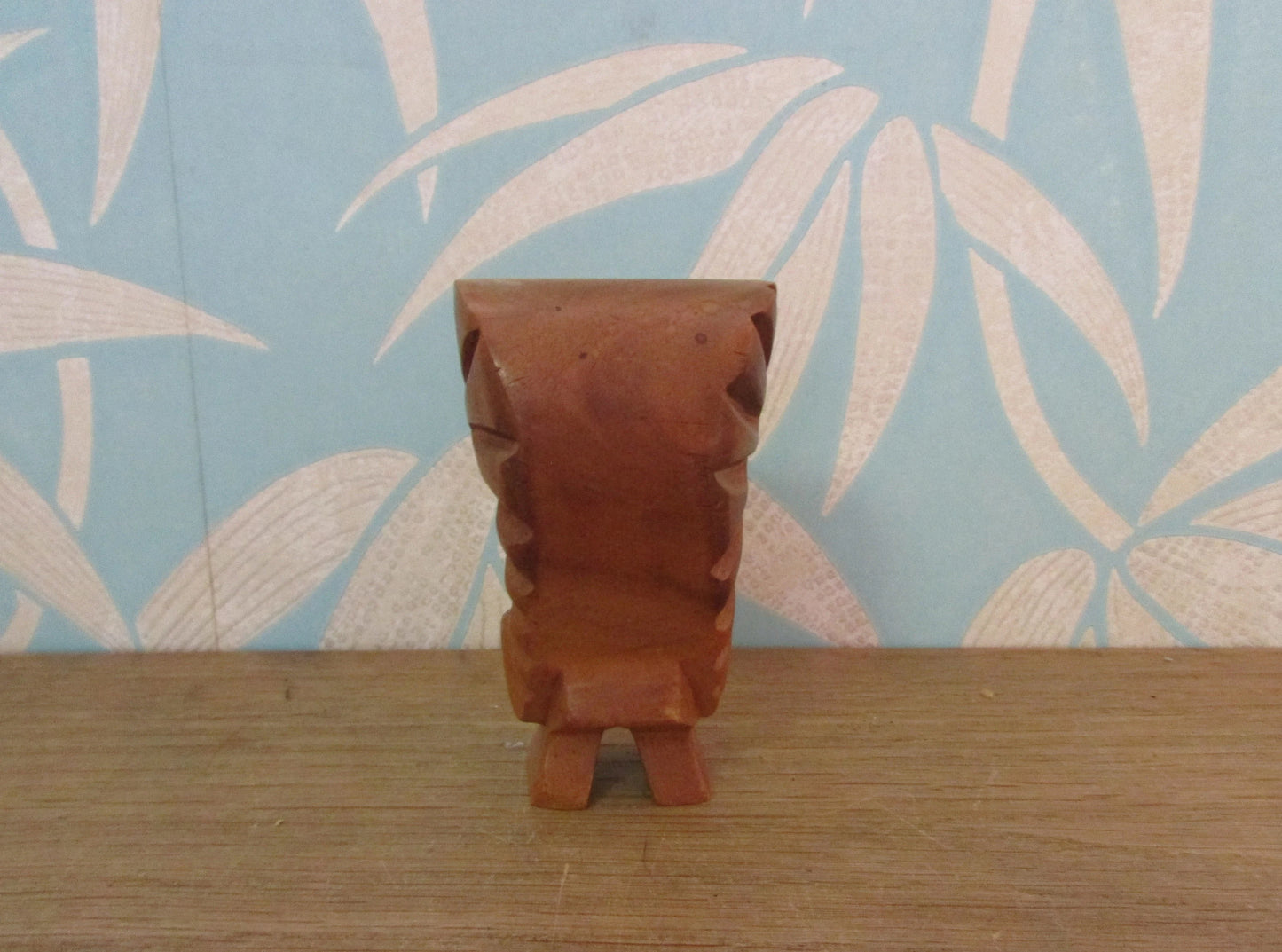 Vintage Waikiki Woods carved monkey pod tiki statuette