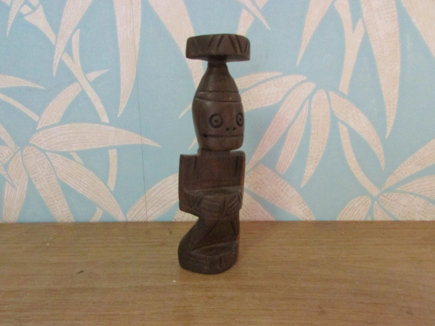 Vintage carved wooden Zemi Cohoba statuette