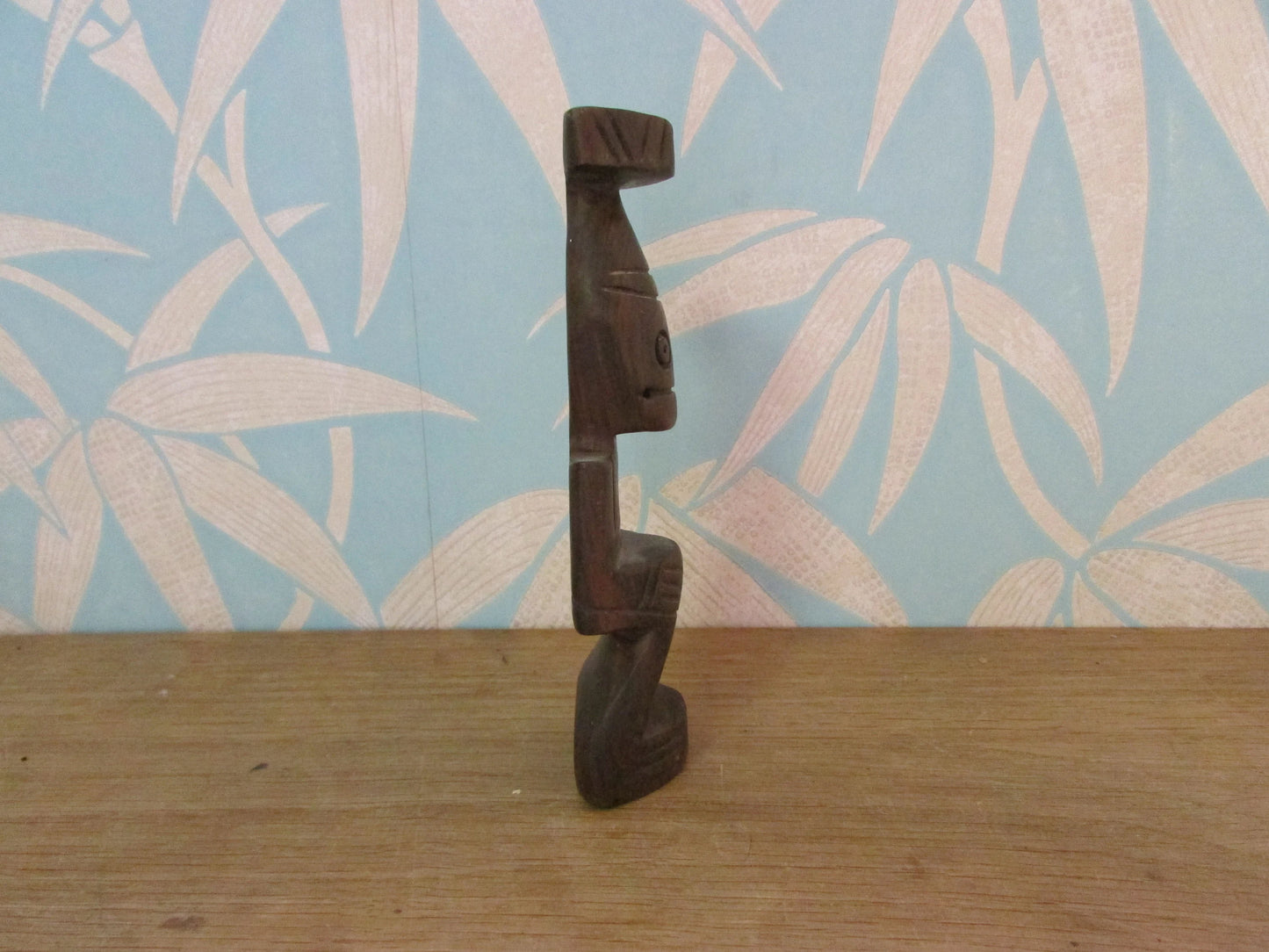 Vintage carved wooden Zemi Cohoba statuette