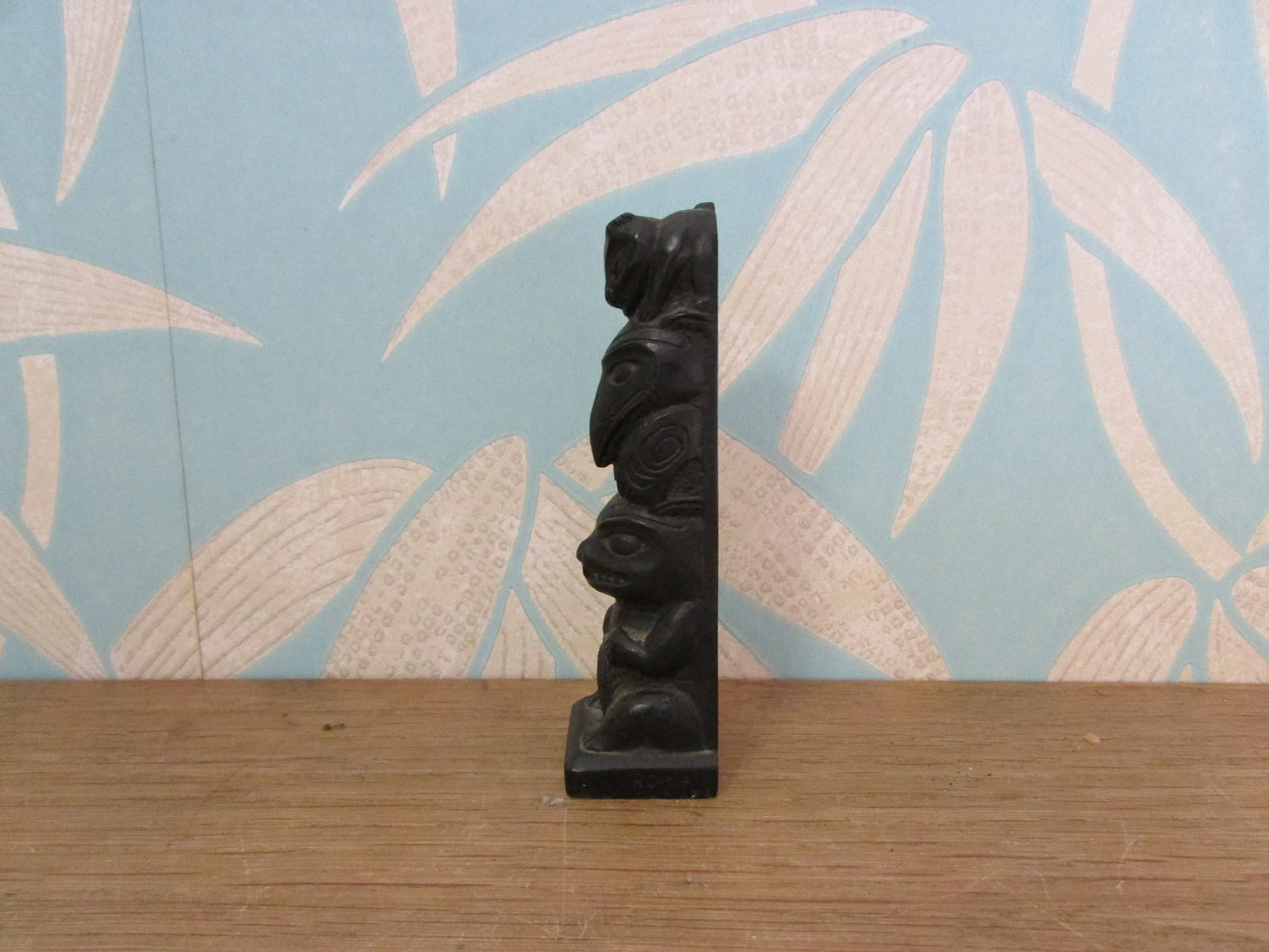 Vintage BOMA Canada carved resin totem pole ornament