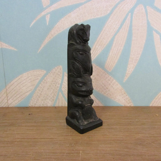 Vintage BOMA Canada carved resin totem pole ornament