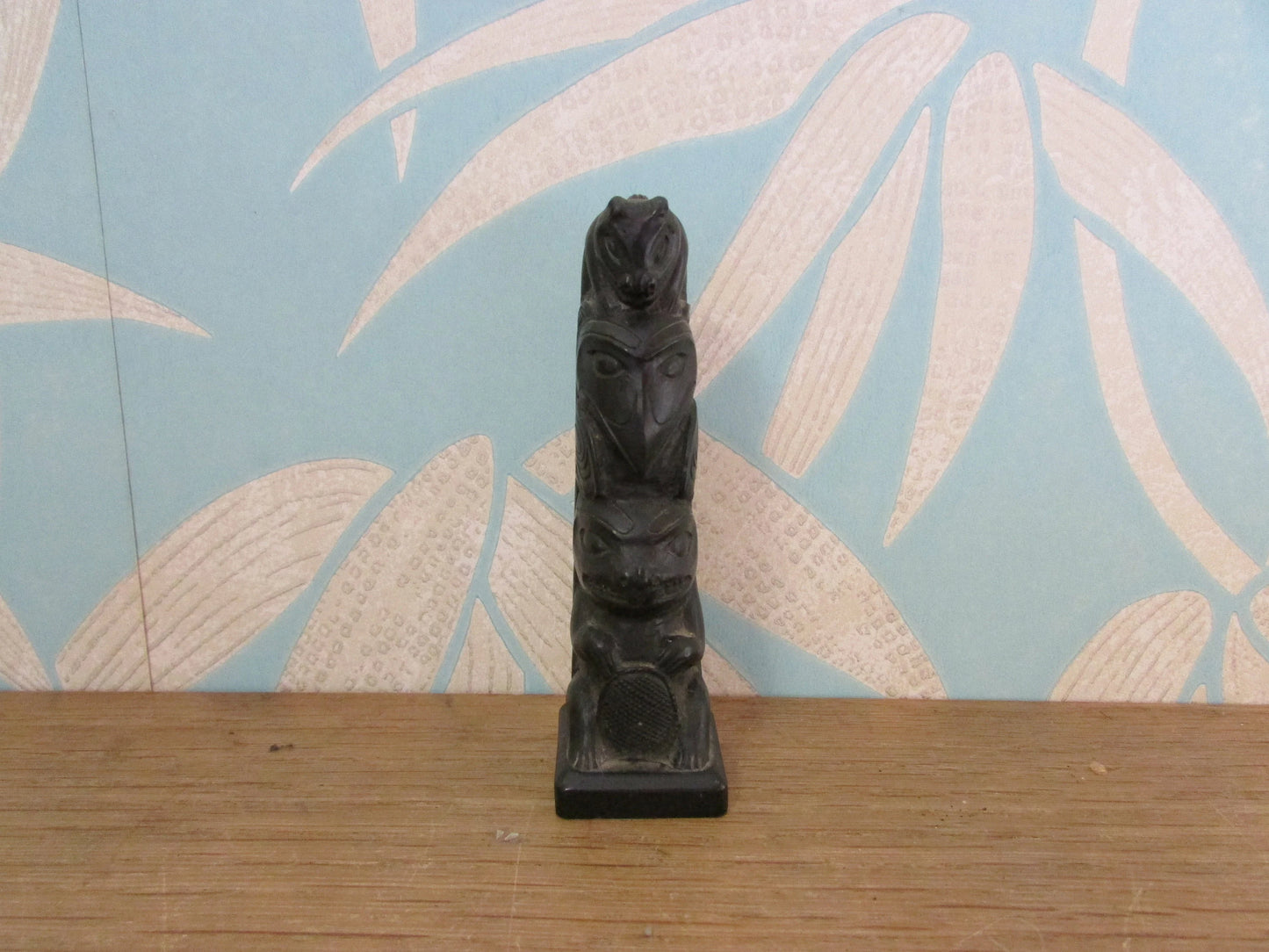 Vintage BOMA Canada carved resin totem pole ornament