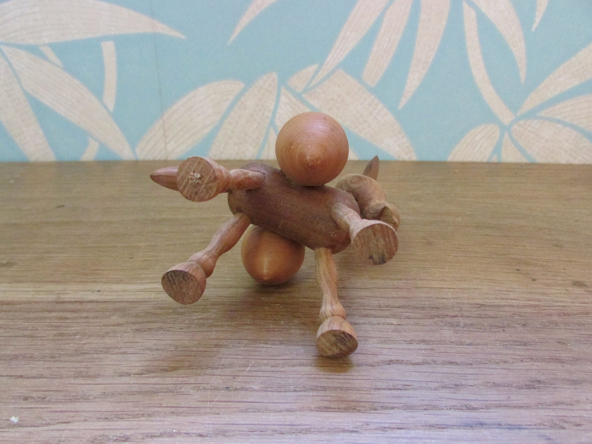 1960s wooden donkey figurine with panniers