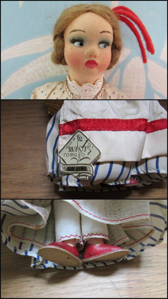 Vintage Magis Roma San Remo souvenir doll, made in Italy, original packaging