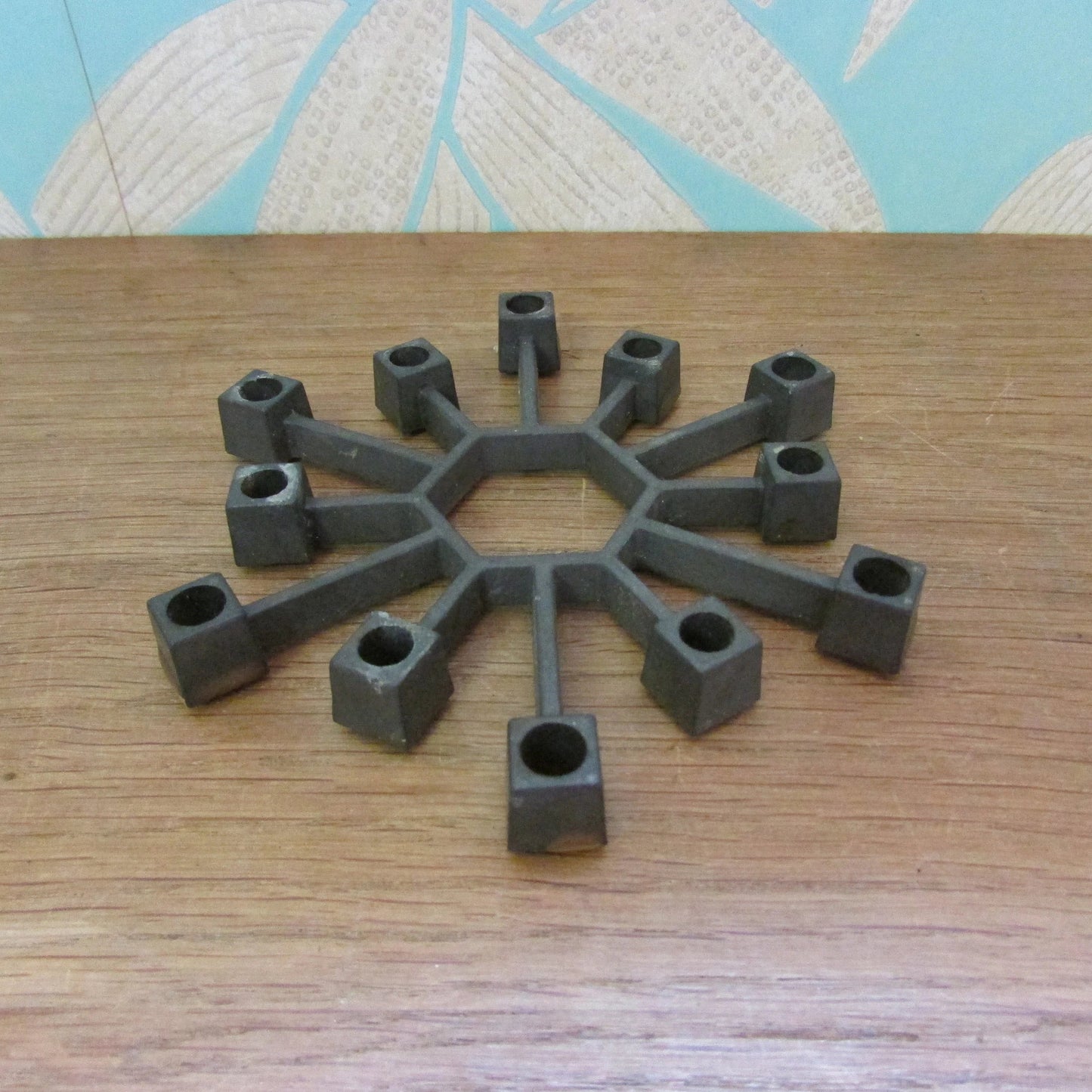 1960s Danish Paro metal candlestick holder for 12 tapers