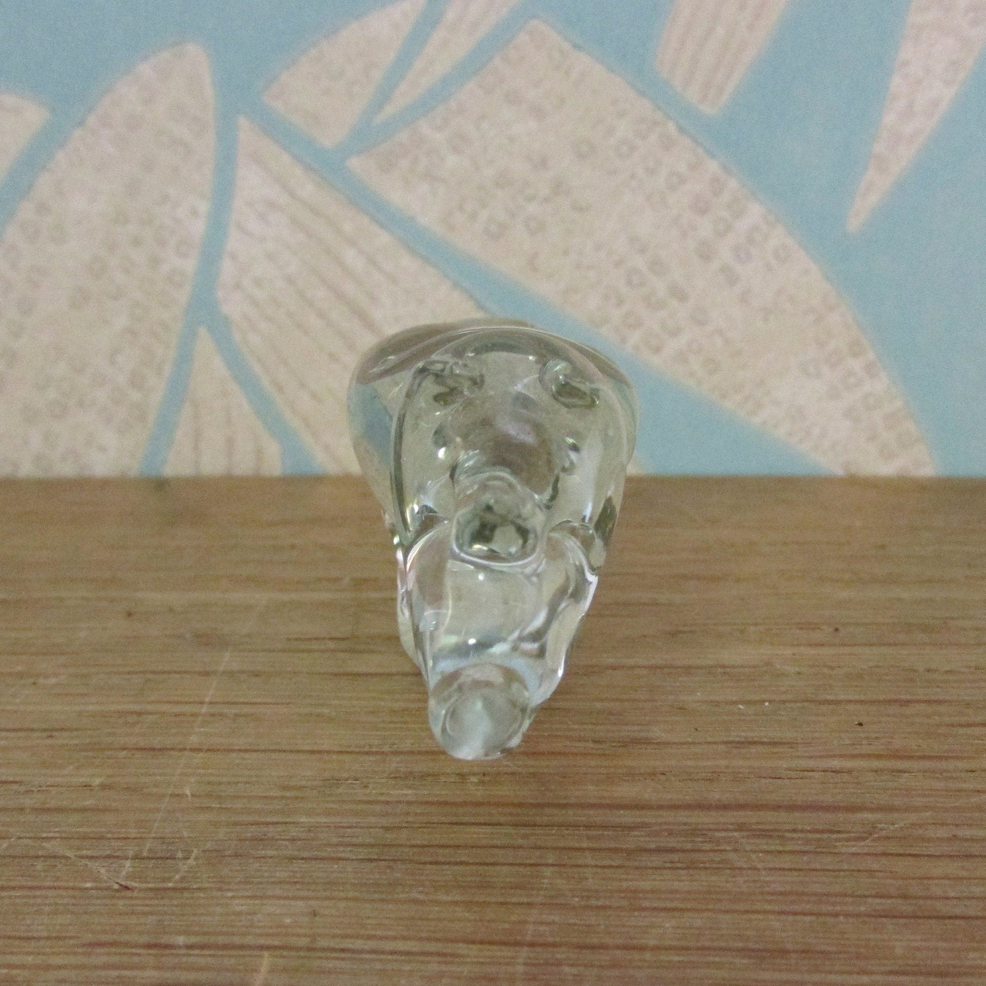 Vintage miniature glass rhinoceros ornament
