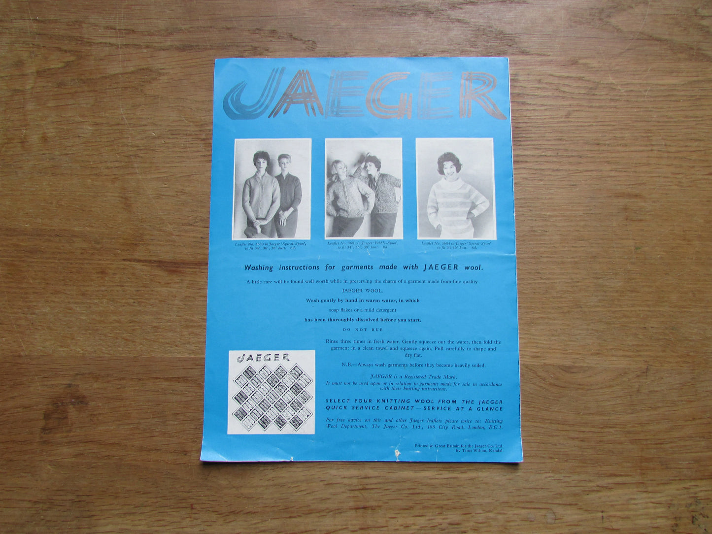 1960s Jaeger 3840 knitting pattern for dress in Jaeger 'Crinkle-spun'