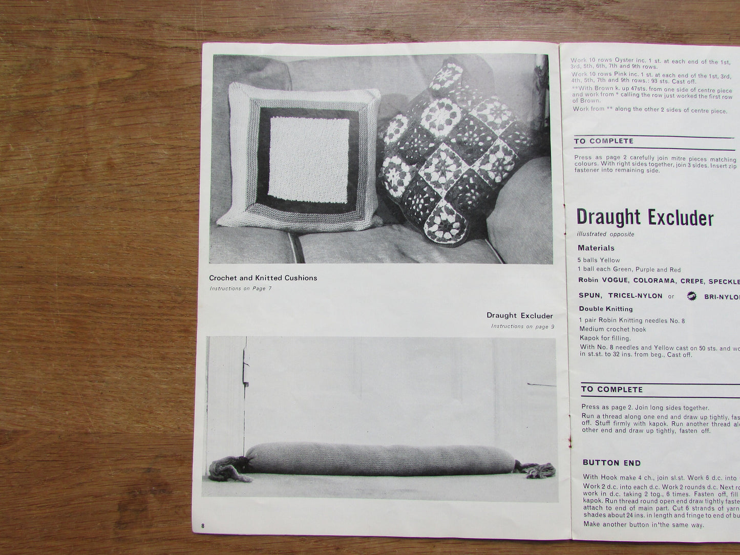 1970s Robin 'Oddies' 2040 knitting & crochet pattern booklet