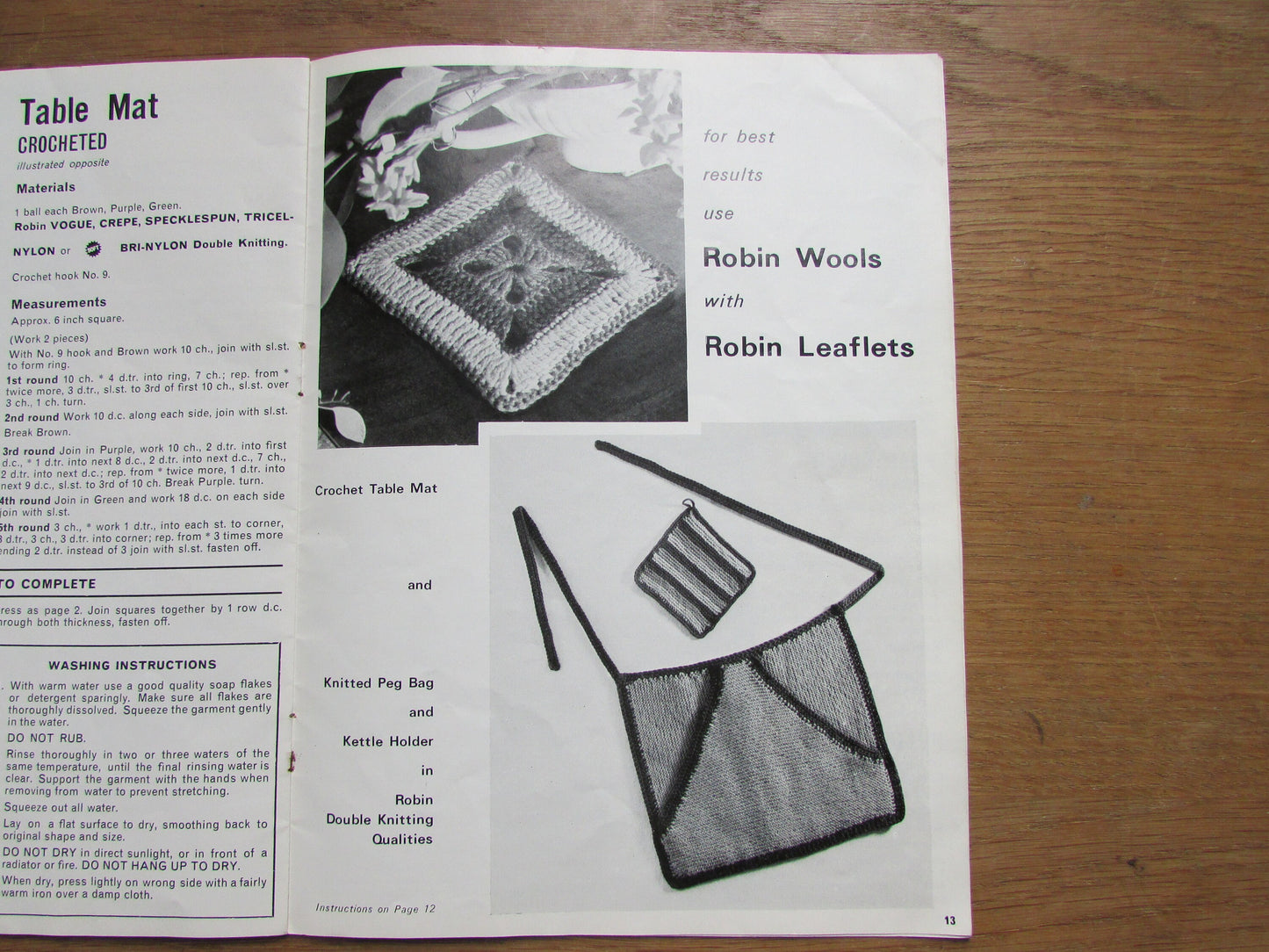 1970s Robin 'Oddies' 2040 knitting & crochet pattern booklet