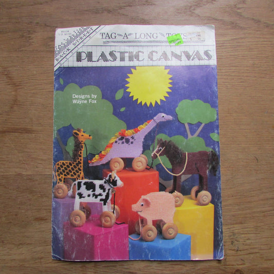 1992 Back Street Designs plastic canvas Tag-a-Long-Toys, designed by Wayne Fox