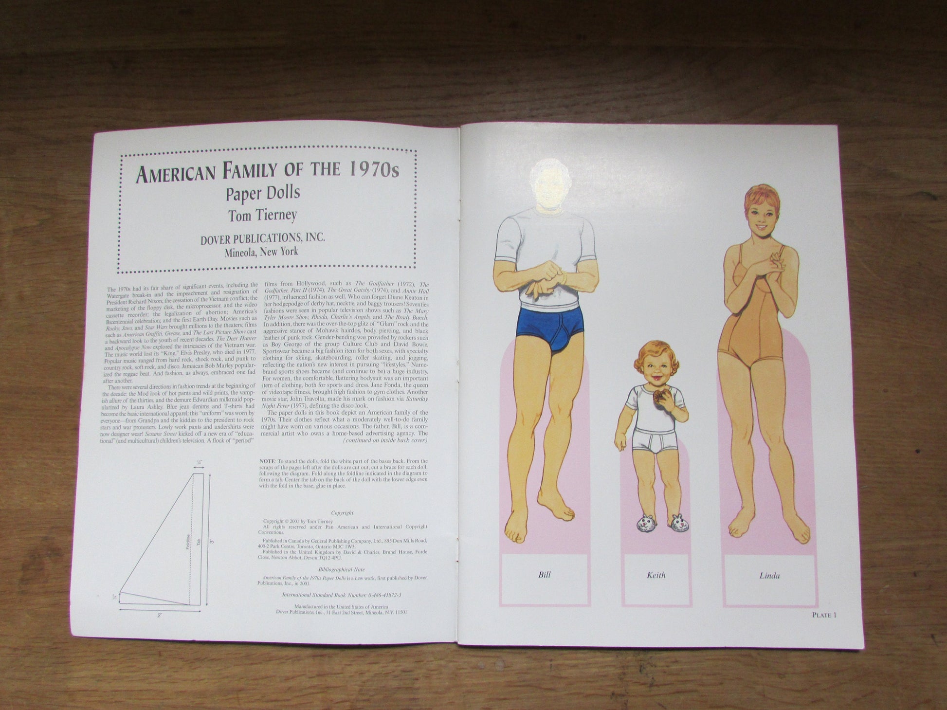 American Family of the 1970s Paper Dolls, by Tom Tierney (Softback, 2001)