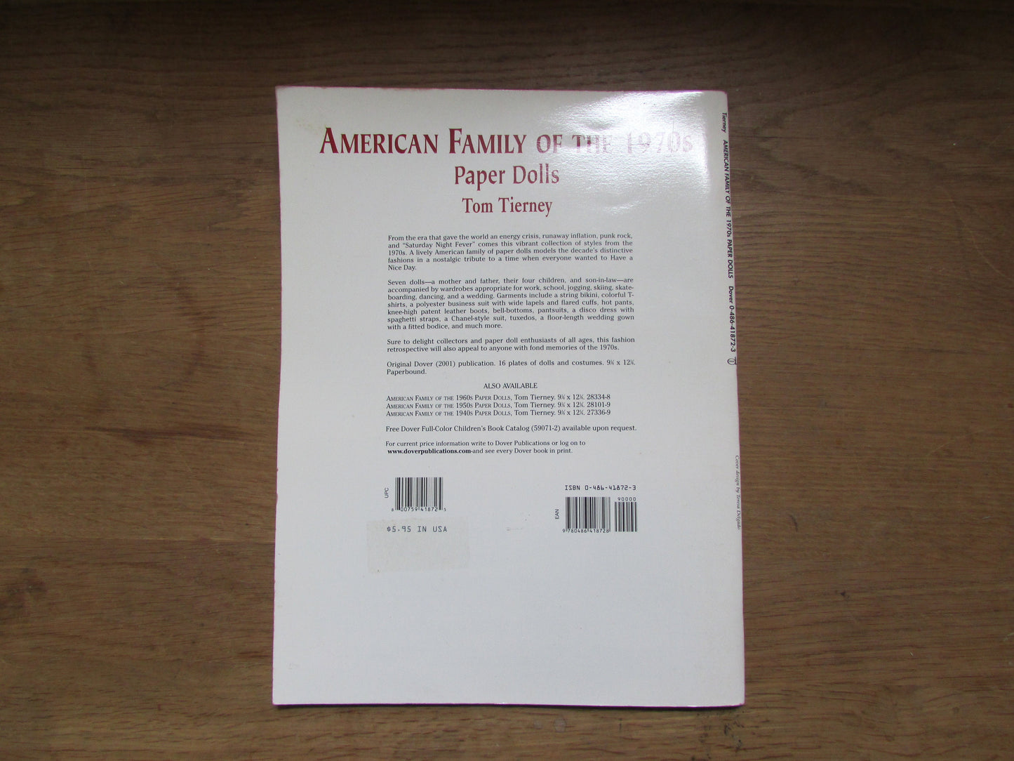 American Family of the 1970s Paper Dolls, by Tom Tierney (Softback, 2001)