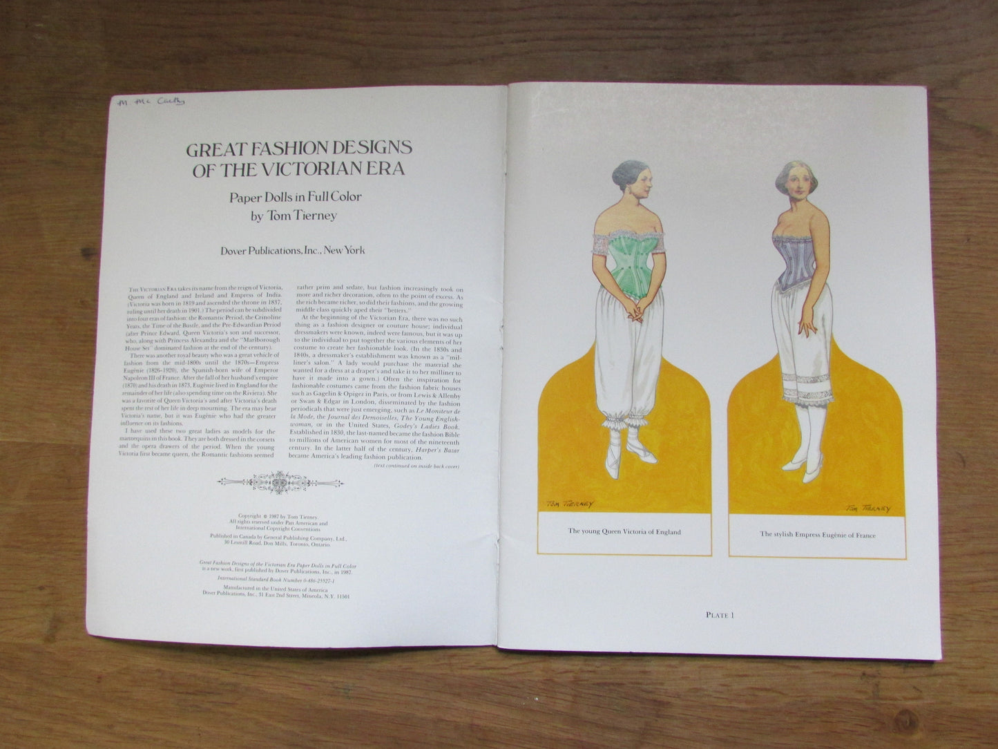 Great Fashion Designs of the Victorian Era - paper dolls in full colour, by Tom Tierney (Softback, 1987)