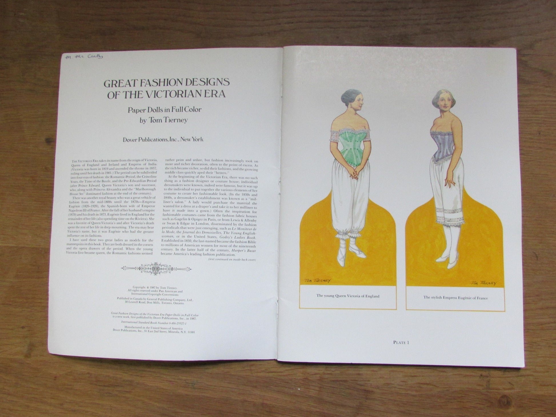 Great Fashion Designs of the Victorian Era - paper dolls in full colour, by Tom Tierney (Softback, 1987)