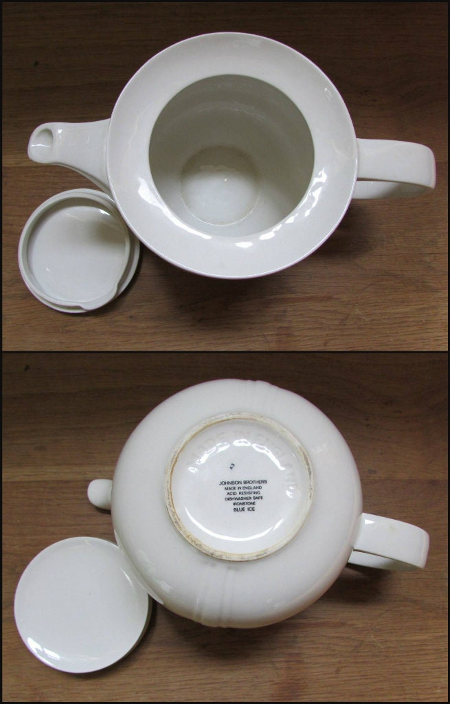 Rare 1980s Johnson Brothers Ironstone Blue Ice tea-set