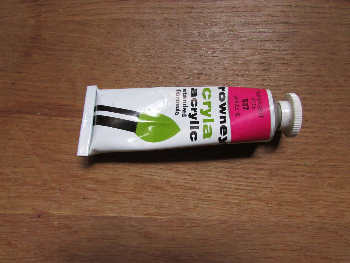 Three vintage Rowney Cryla acrylics (used) in Winsor Newton (Budget Oil Colour) box