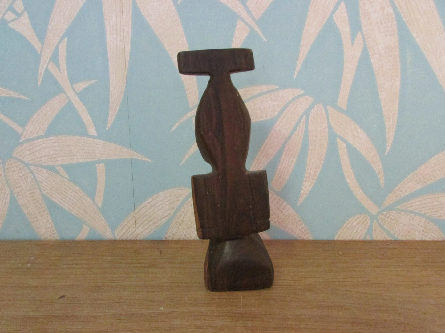 Vintage carved wooden Zemi Cohoba statuette