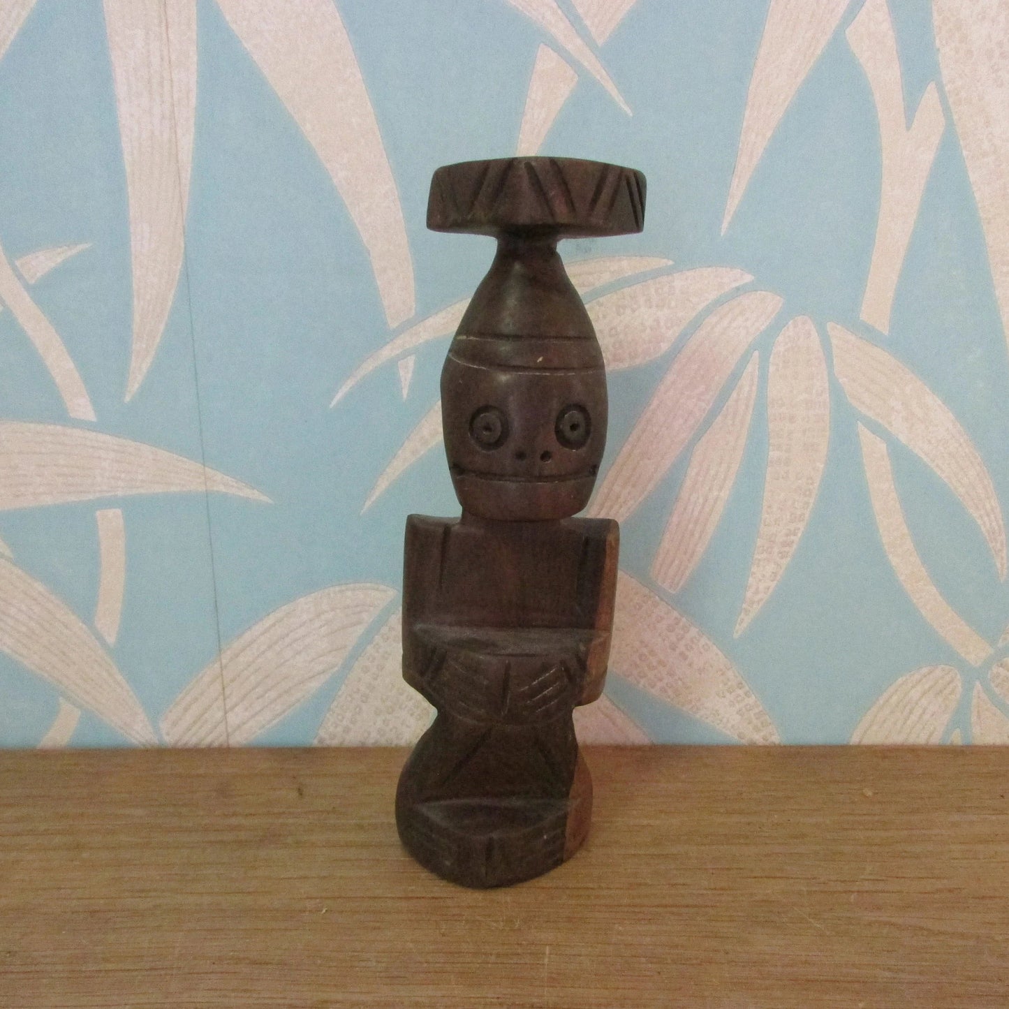 Vintage carved wooden Zemi Cohoba statuette