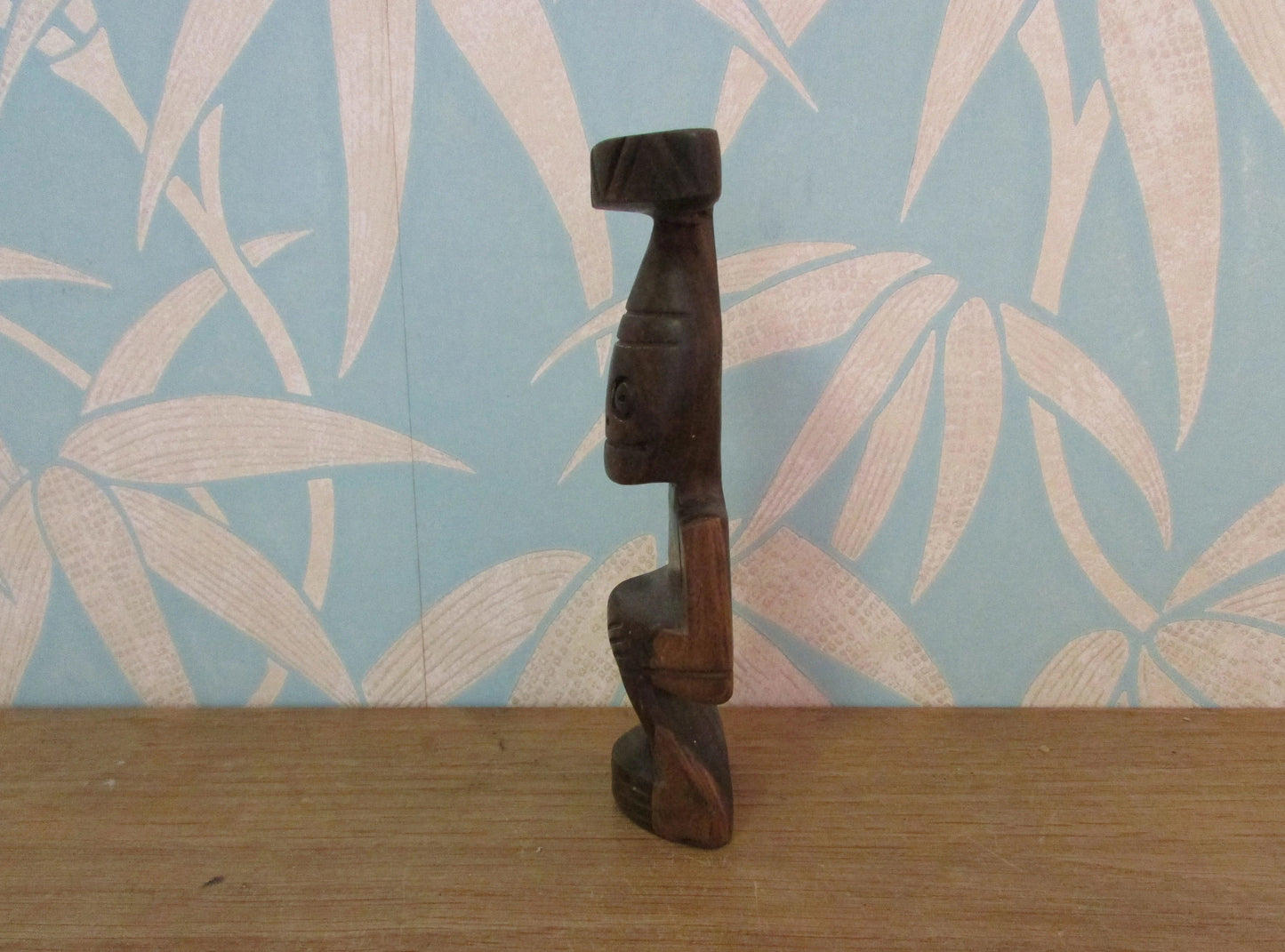 Vintage carved wooden Zemi Cohoba statuette