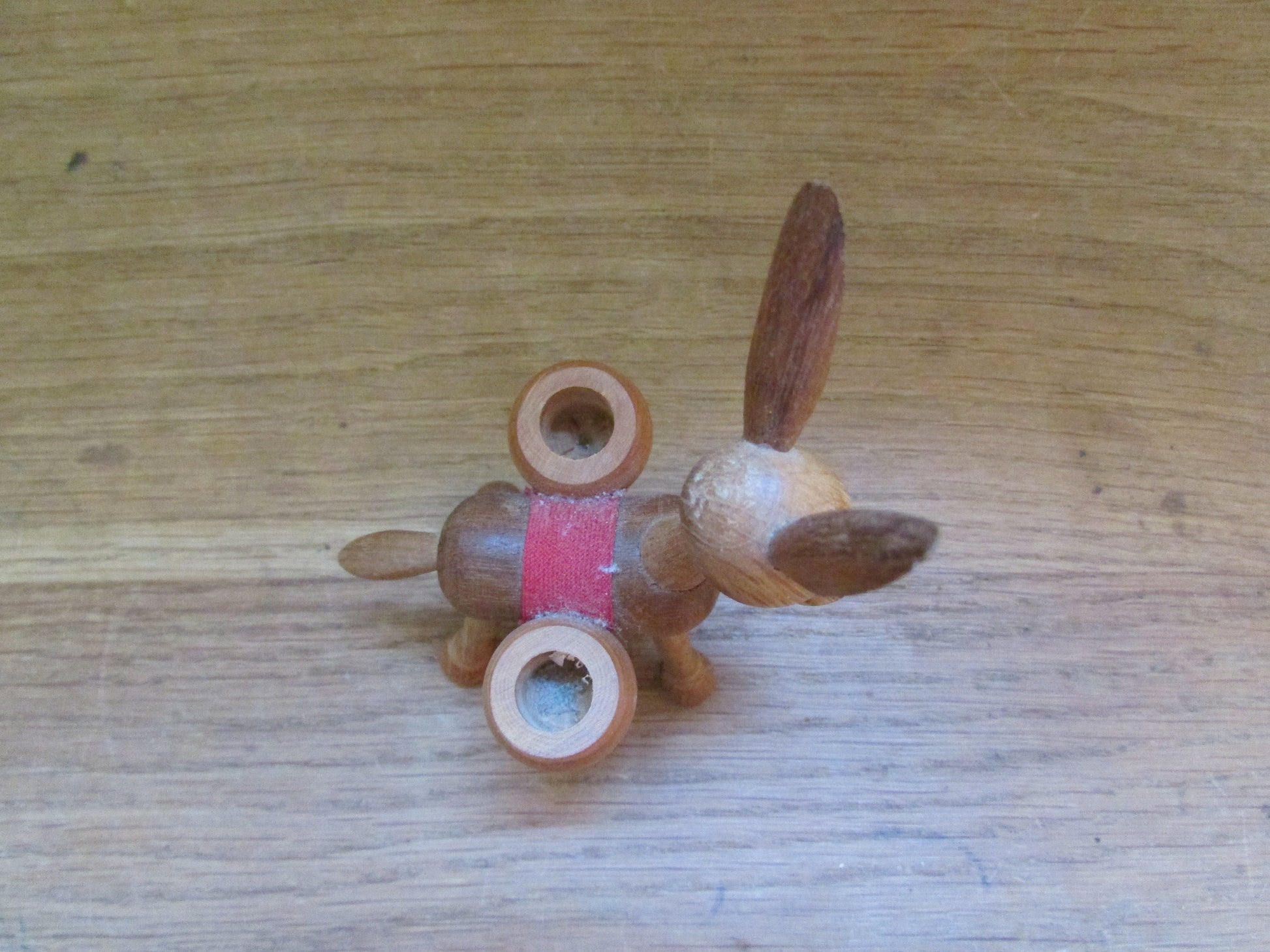 1960s wooden donkey figurine with panniers