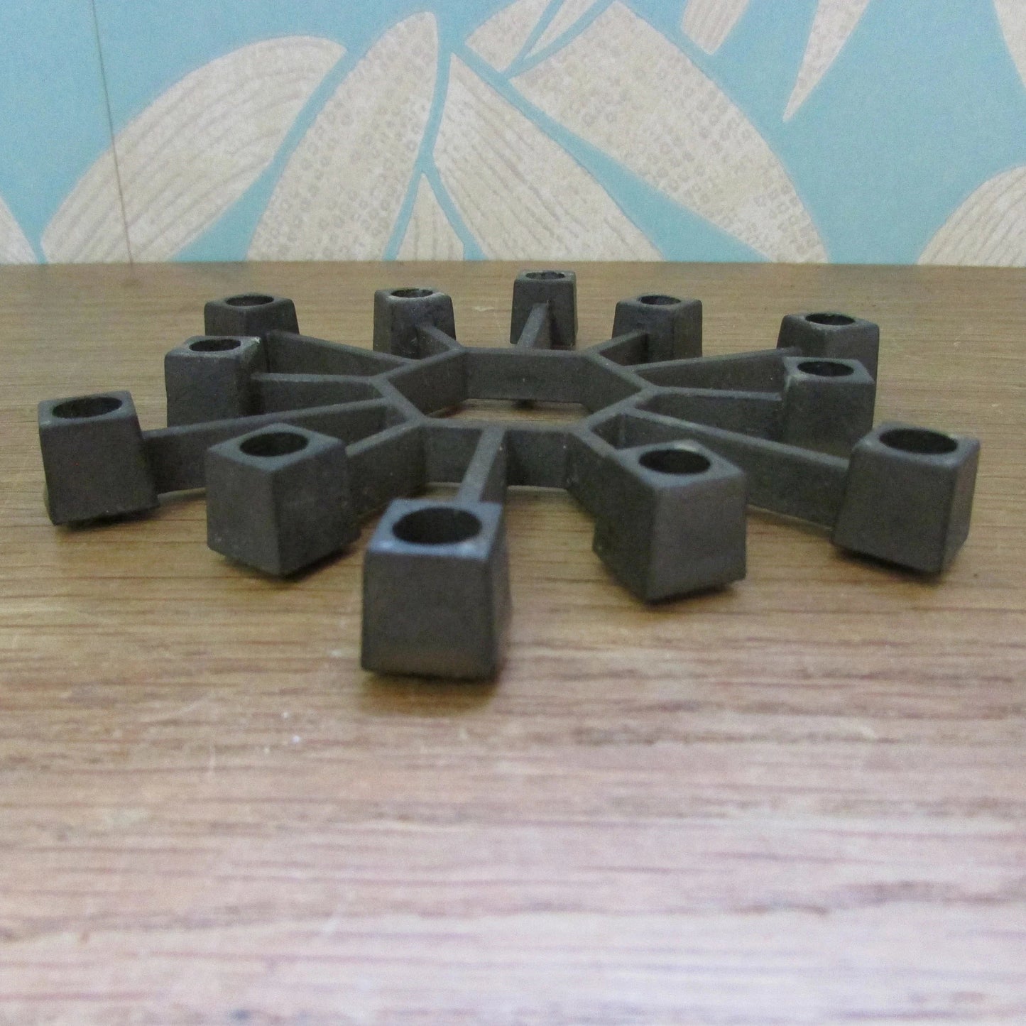 1960s Danish Paro metal candlestick holder for 12 tapers