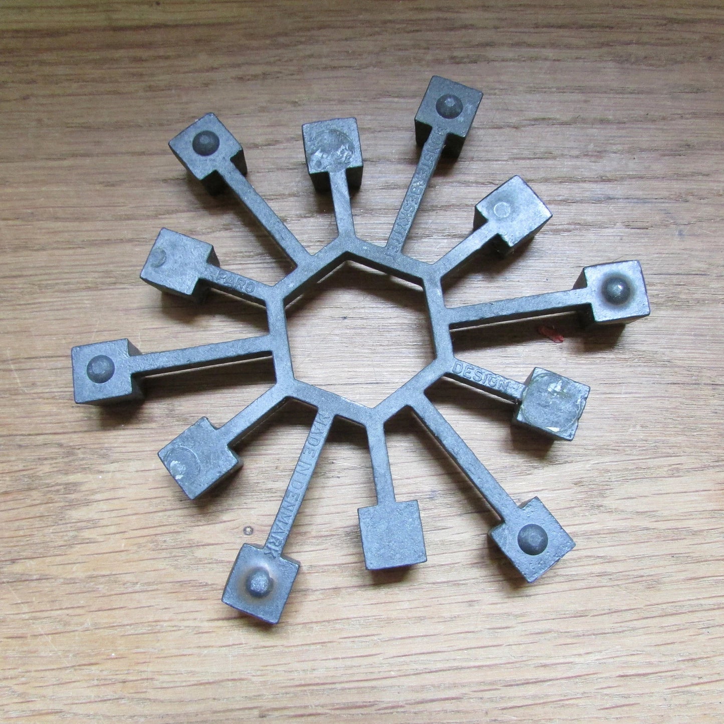 1960s Danish Paro metal candlestick holder for 12 tapers