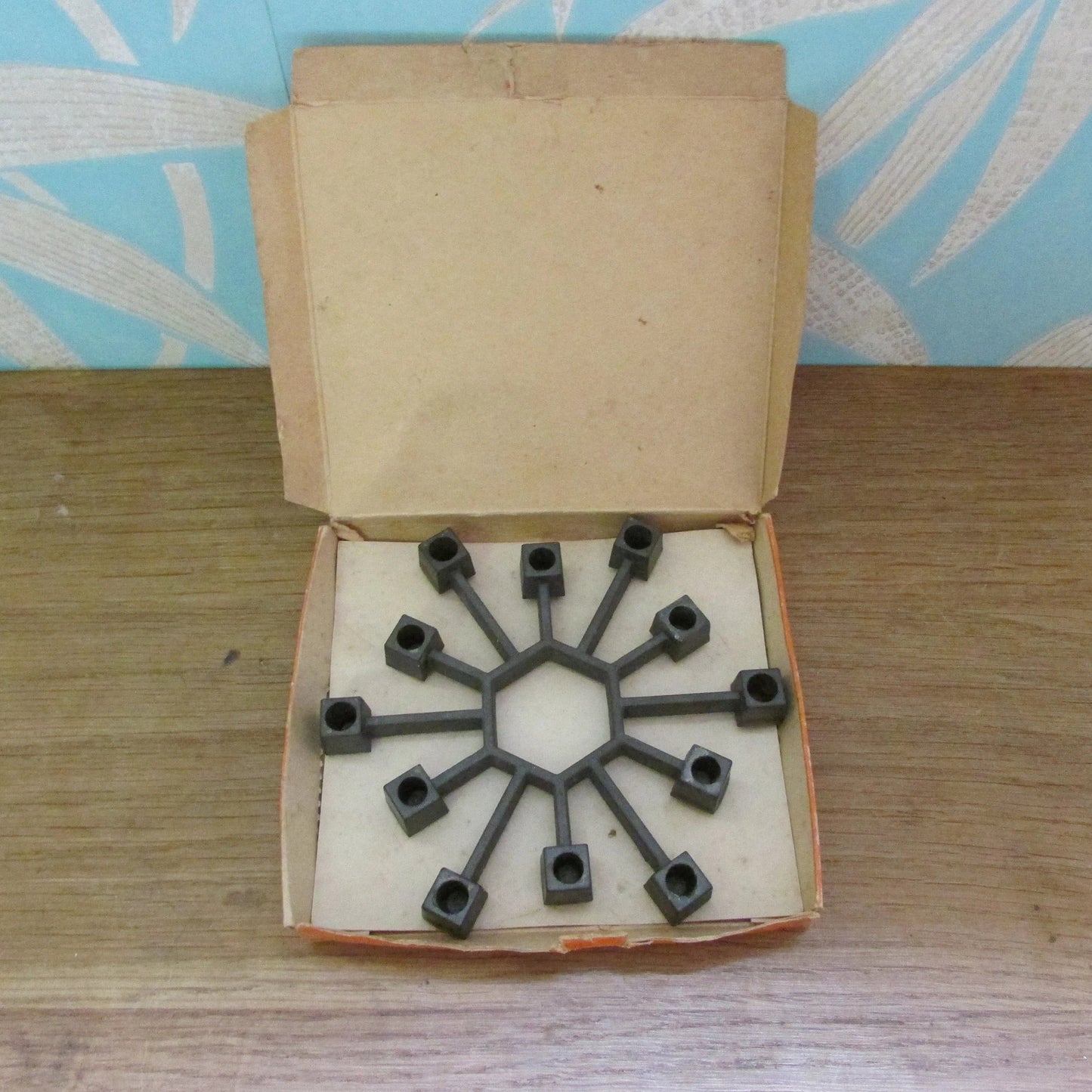 1960s Danish Paro metal candlestick holder for 12 tapers