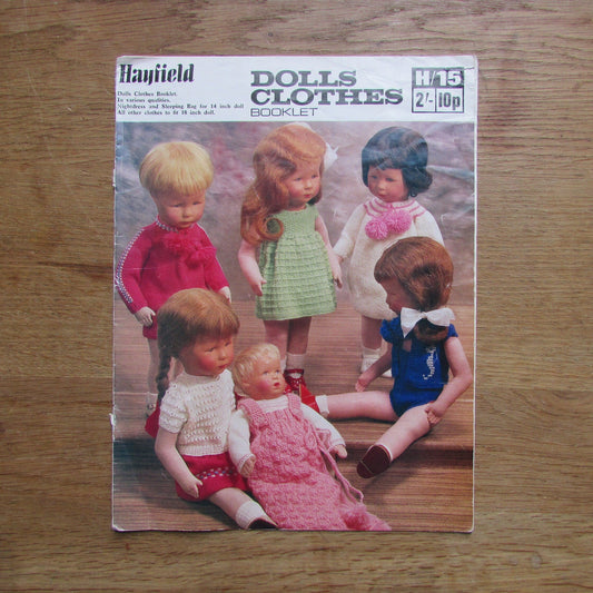 Vintage Hayfield H/15 doll's clothes knitting pattern booklet