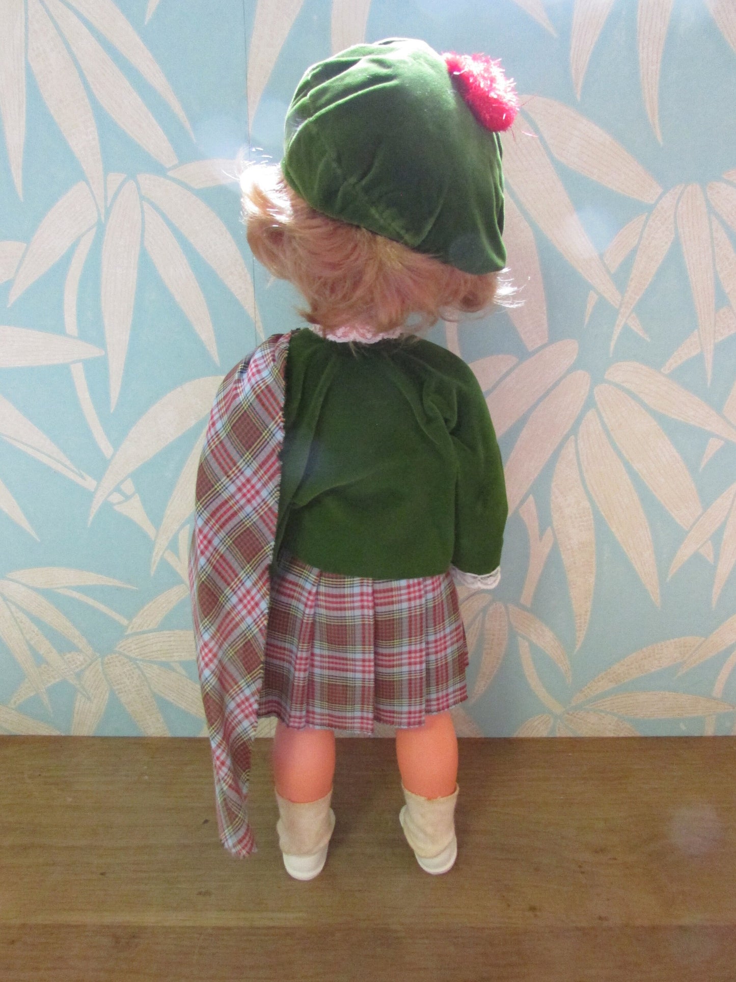 Vintage Bonnie the Plaid Lassie-style plastic doll